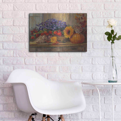 Luxe Metal Art 'October Still Life' by Carol Rowan, Metal Wall Art,24x16
