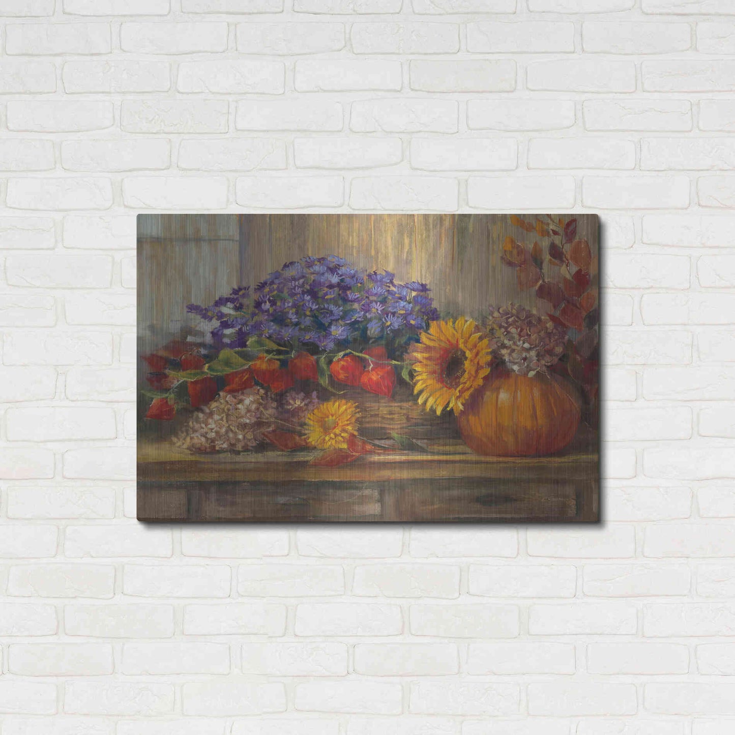Luxe Metal Art 'October Still Life' by Carol Rowan, Metal Wall Art,36x24