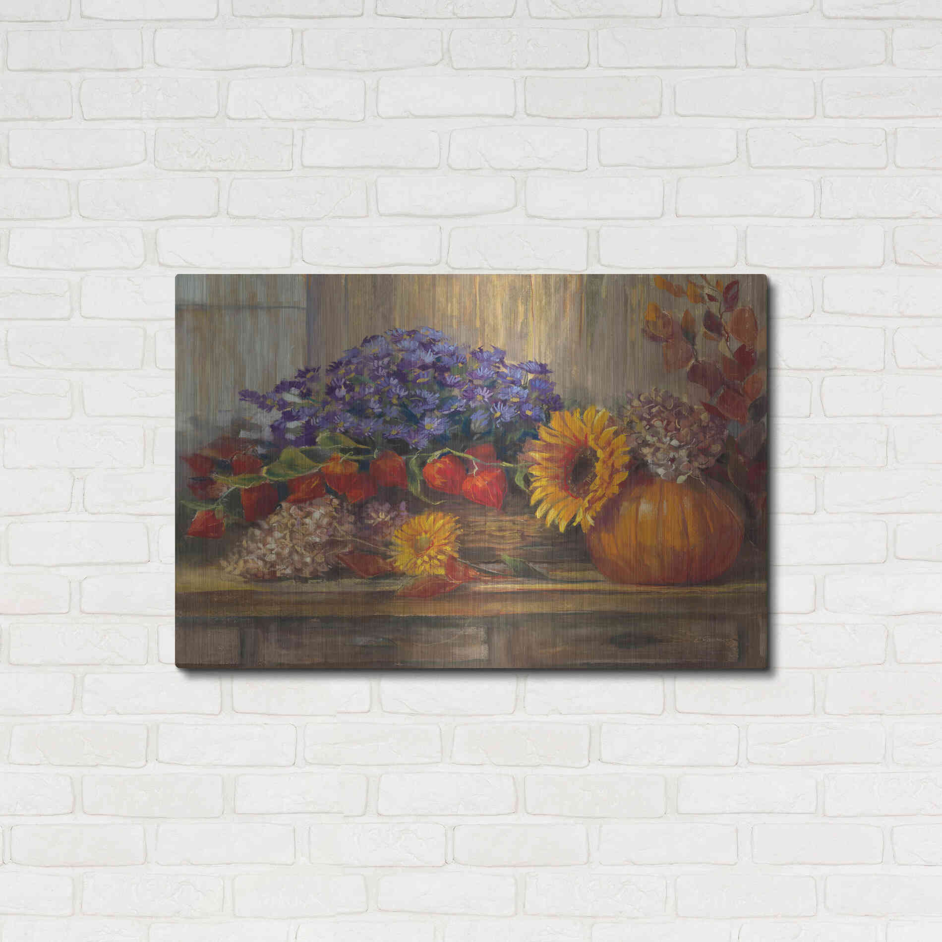 Luxe Metal Art 'October Still Life' by Carol Rowan, Metal Wall Art,36x24