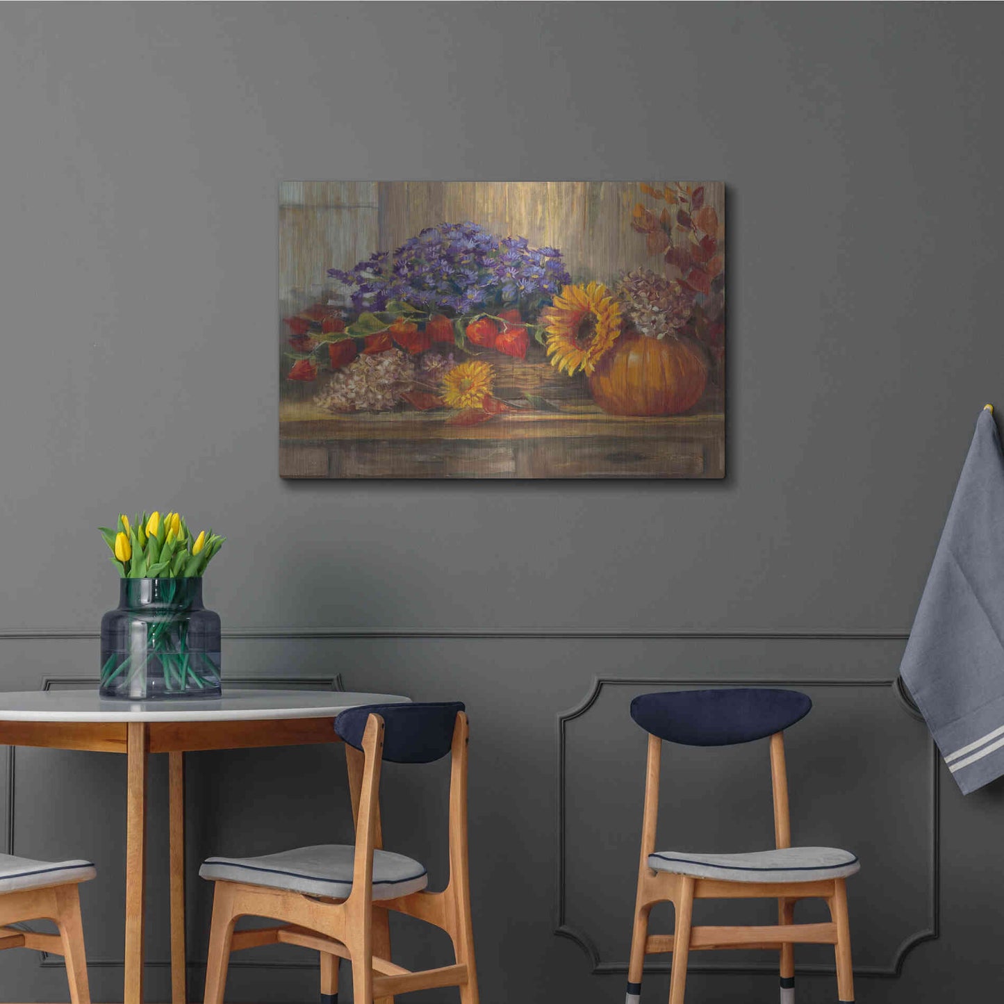 Luxe Metal Art 'October Still Life' by Carol Rowan, Metal Wall Art,36x24