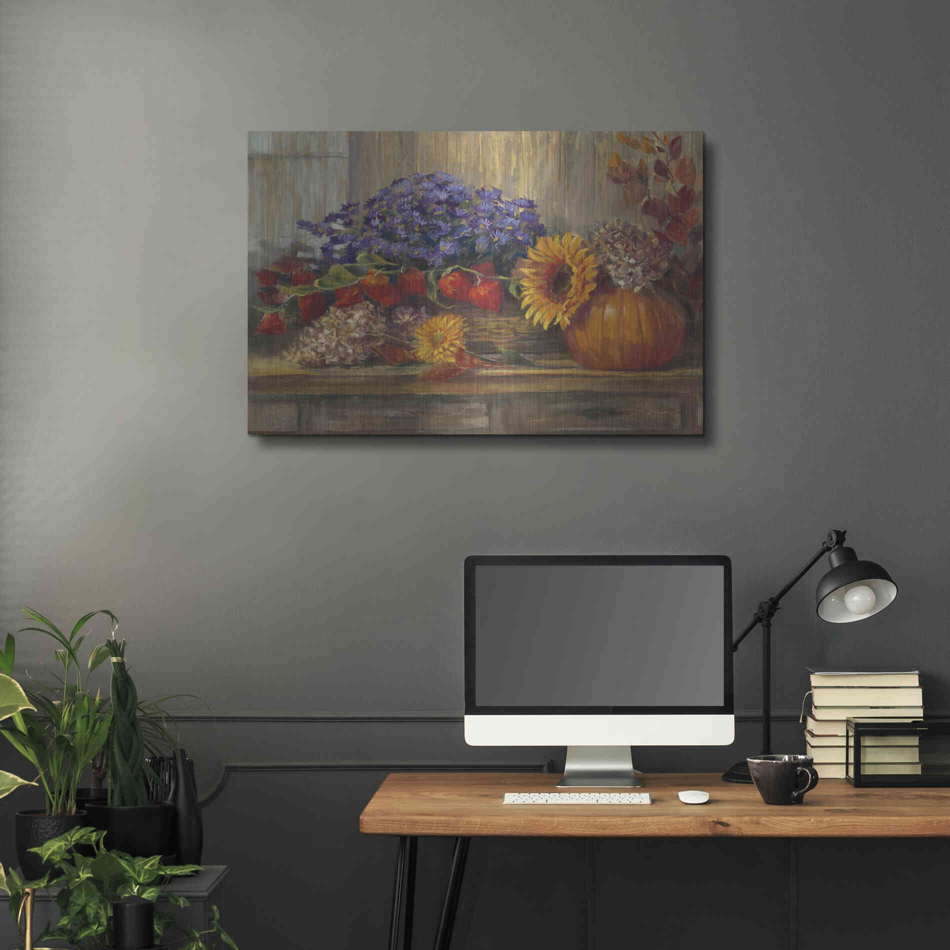 Luxe Metal Art 'October Still Life' by Carol Rowan, Metal Wall Art,36x24