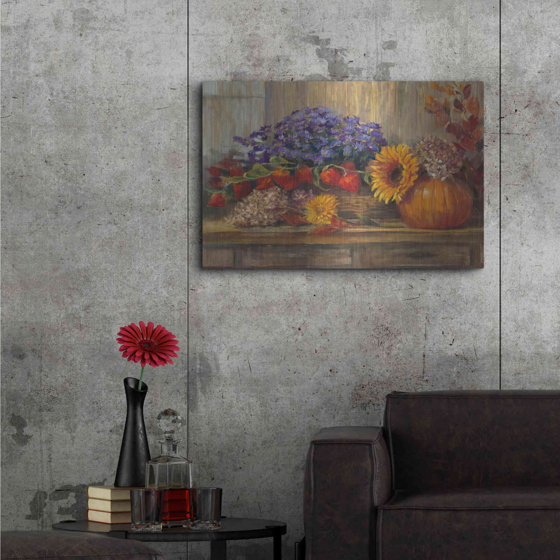 Luxe Metal Art 'October Still Life' by Carol Rowan, Metal Wall Art,36x24