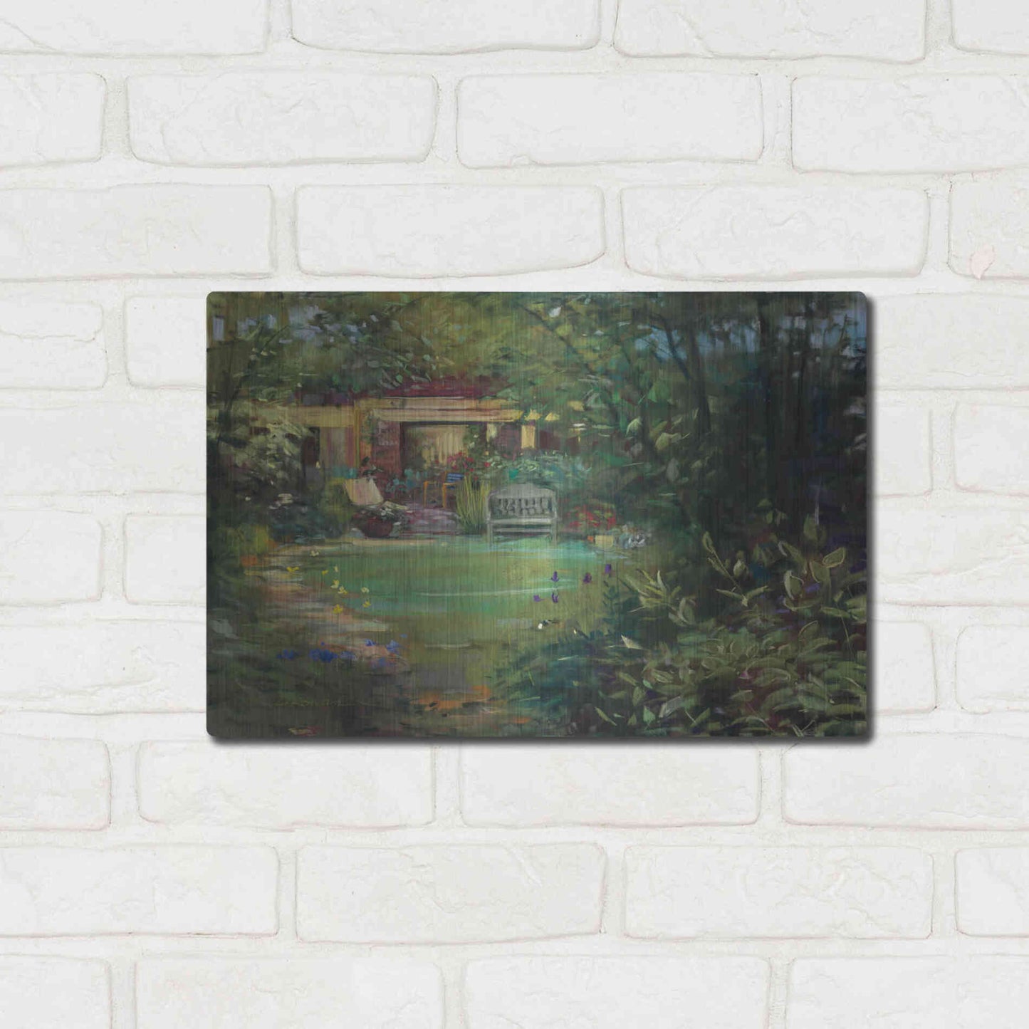 Luxe Metal Art 'Garden Retreat' by Carol Rowan, Metal Wall Art,16x12