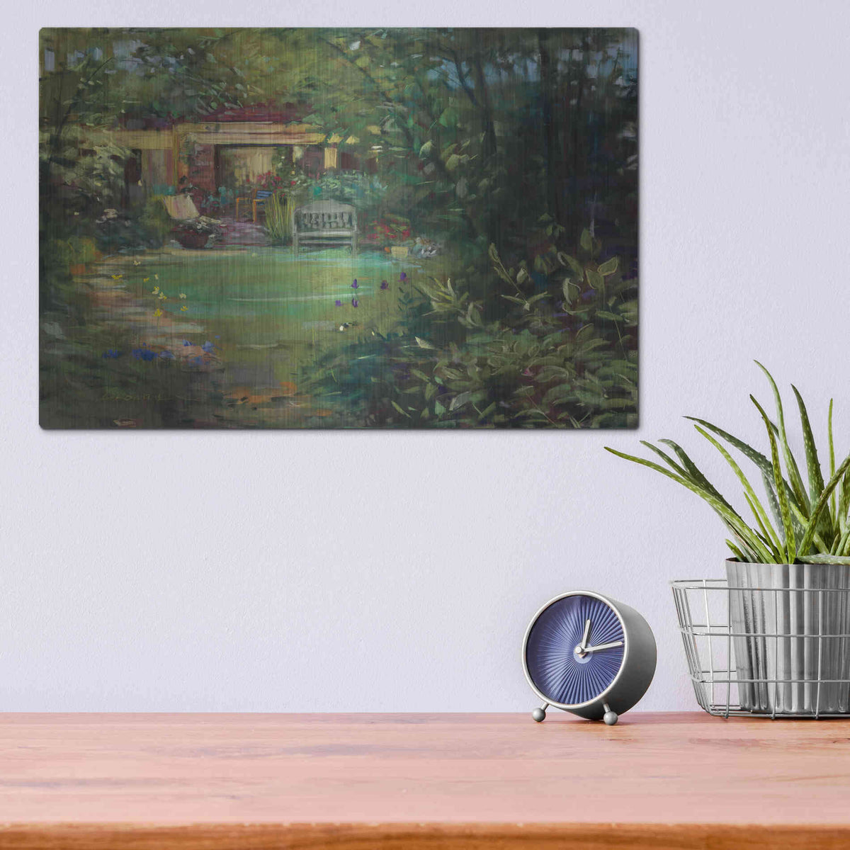 Luxe Metal Art 'Garden Retreat' by Carol Rowan, Metal Wall Art,16x12