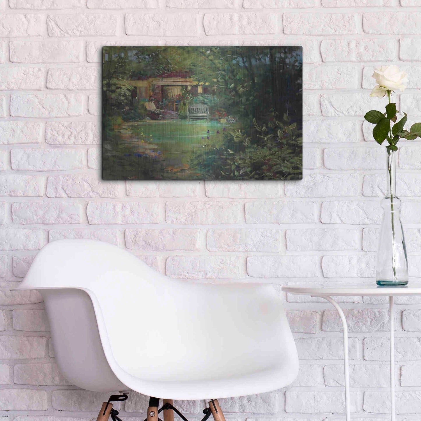 Luxe Metal Art 'Garden Retreat' by Carol Rowan, Metal Wall Art,24x16