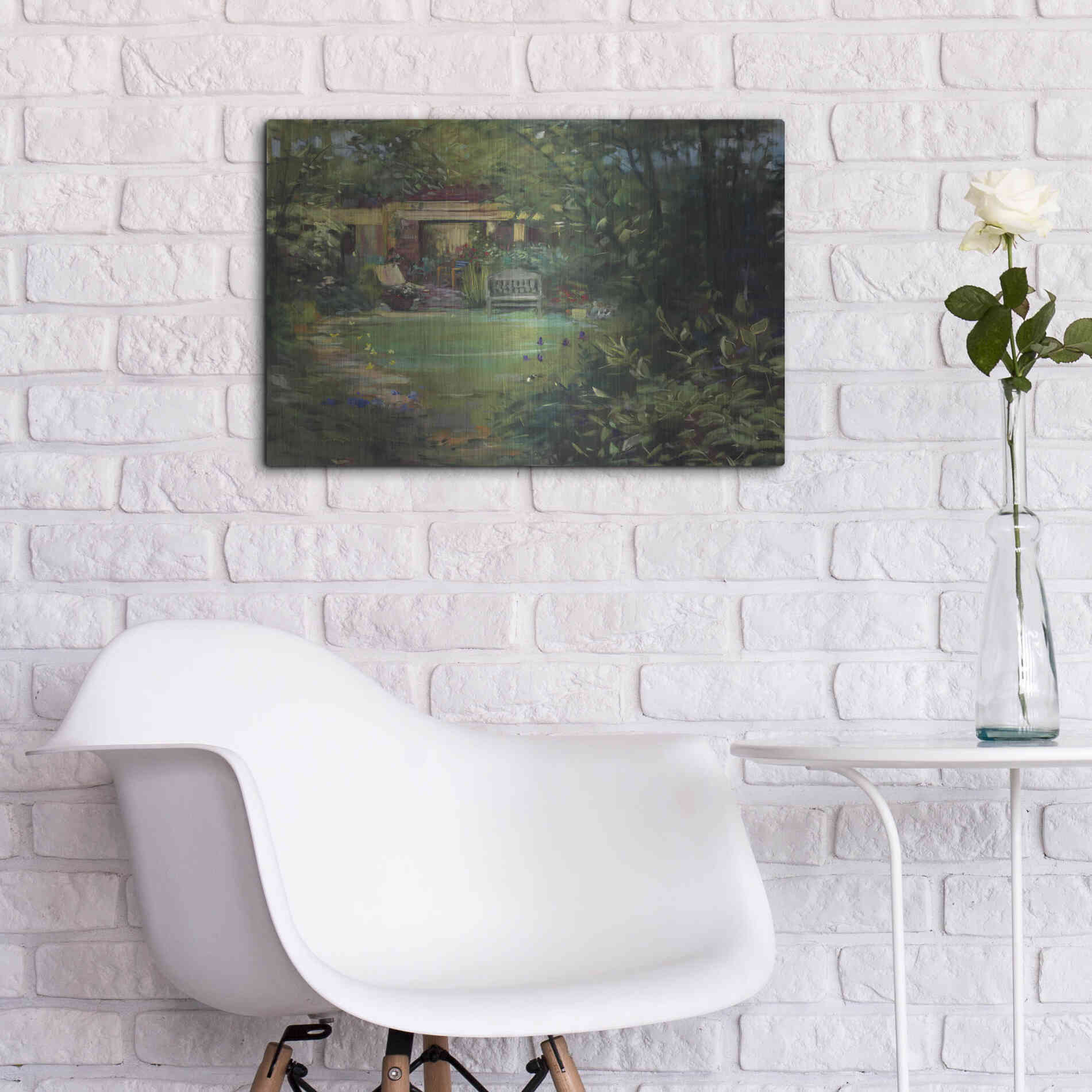 Luxe Metal Art 'Garden Retreat' by Carol Rowan, Metal Wall Art,24x16