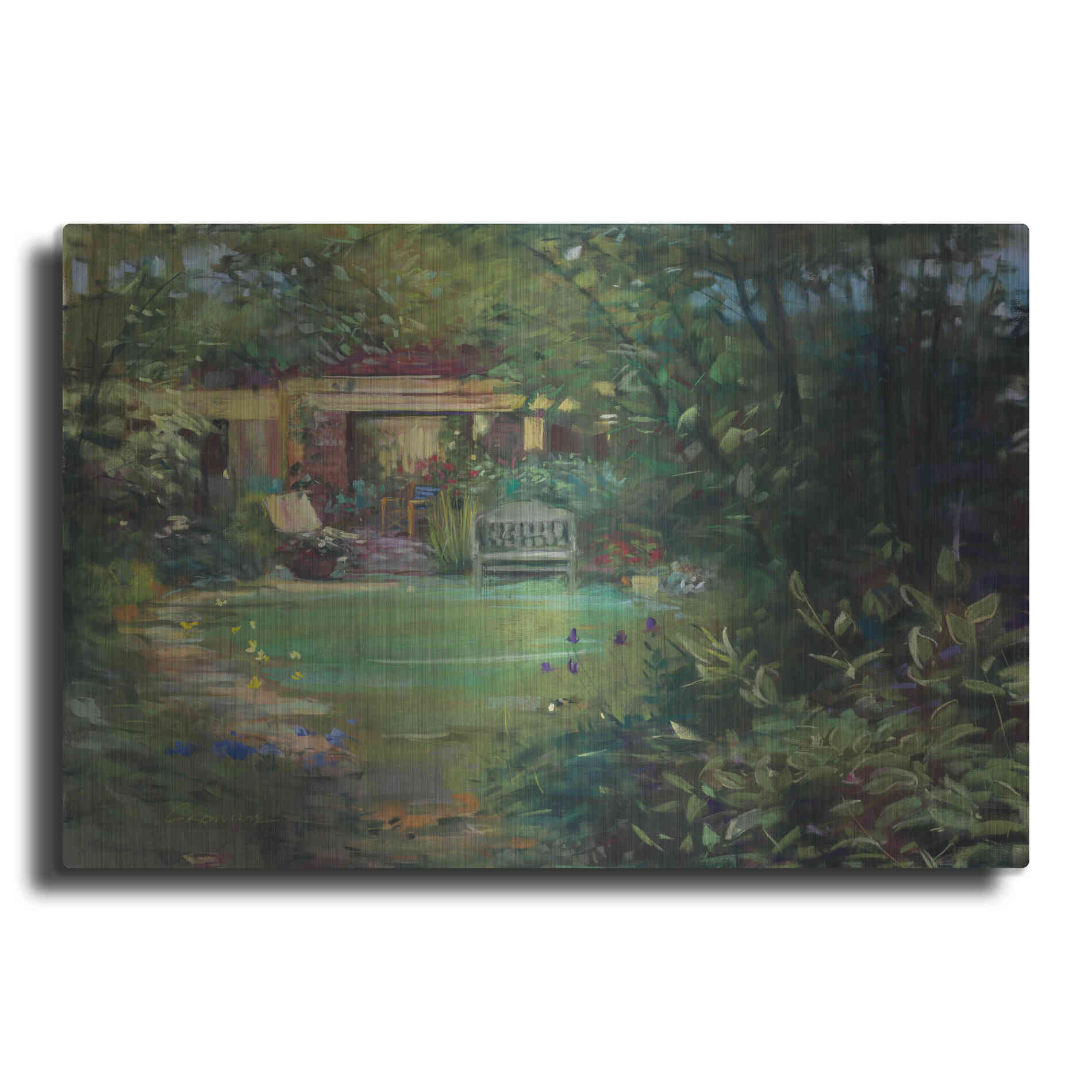 Luxe Metal Art 'Garden Retreat' by Carol Rowan, Metal Wall Art