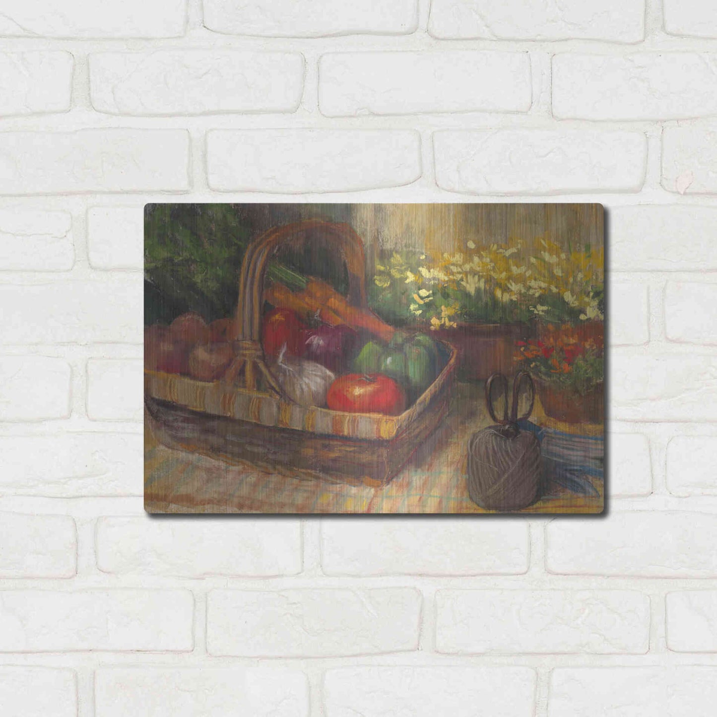 Luxe Metal Art 'Summer Produce' by Carol Rowan, Metal Wall Art,16x12