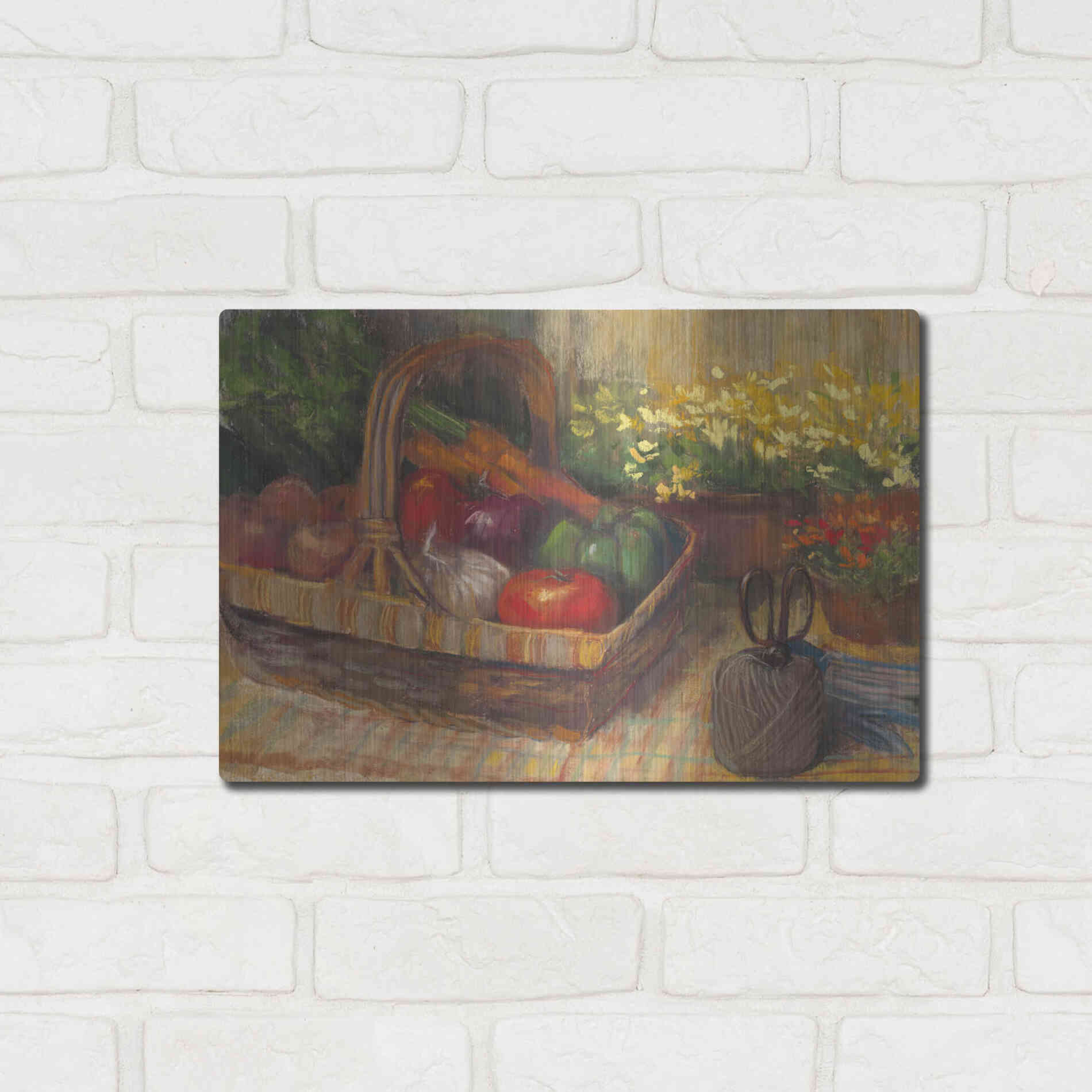 Luxe Metal Art 'Summer Produce' by Carol Rowan, Metal Wall Art,16x12