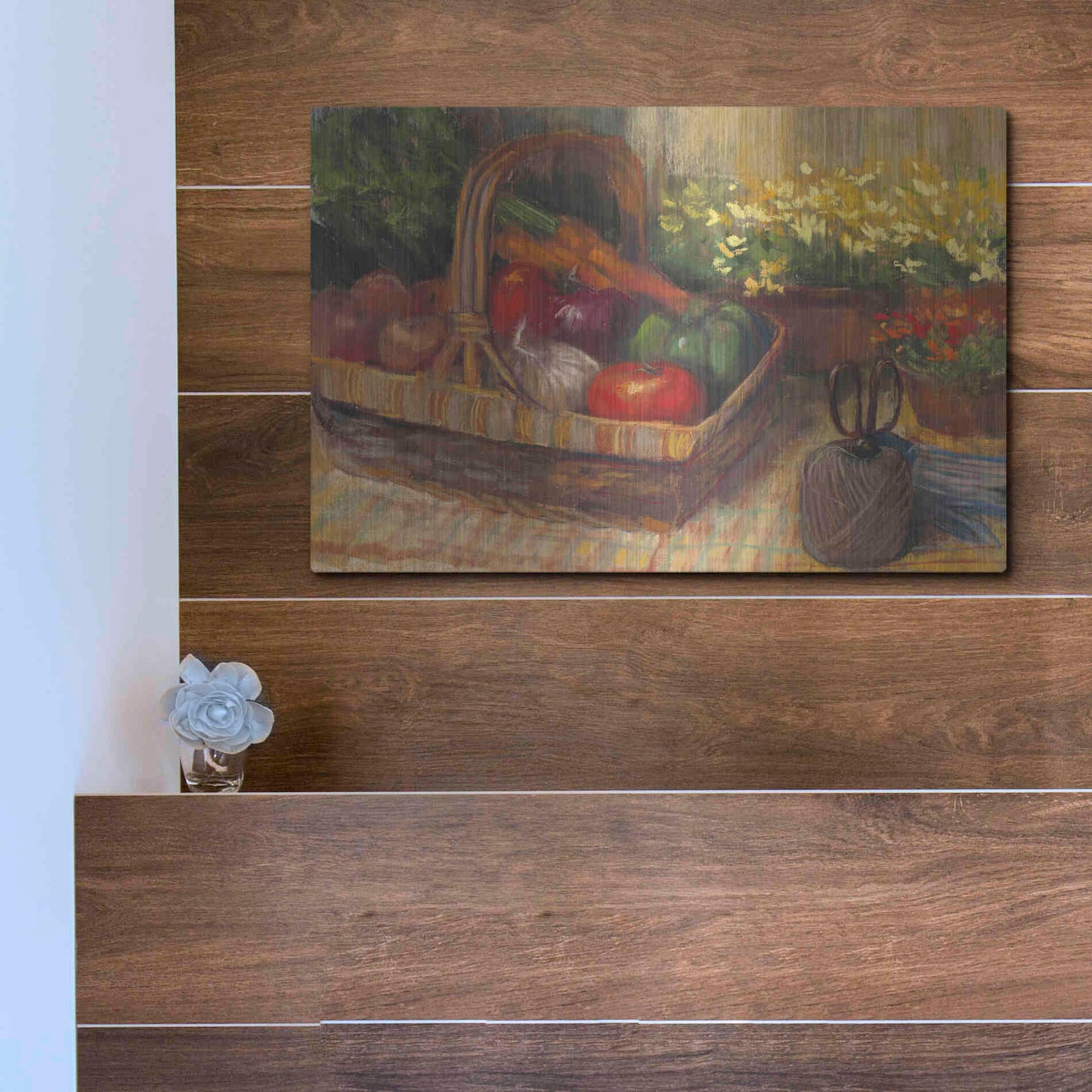 Luxe Metal Art 'Summer Produce' by Carol Rowan, Metal Wall Art,16x12
