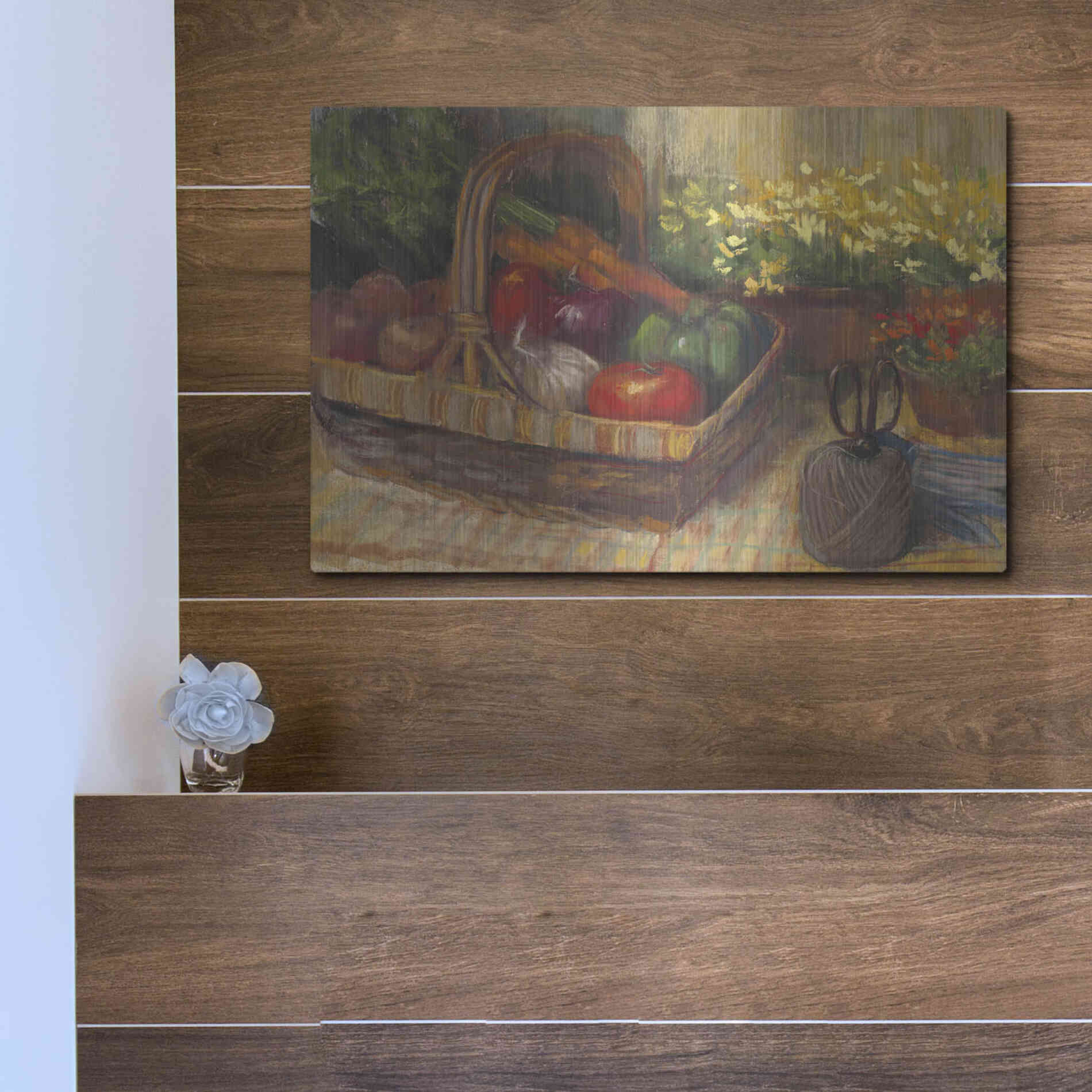 Luxe Metal Art 'Summer Produce' by Carol Rowan, Metal Wall Art,16x12