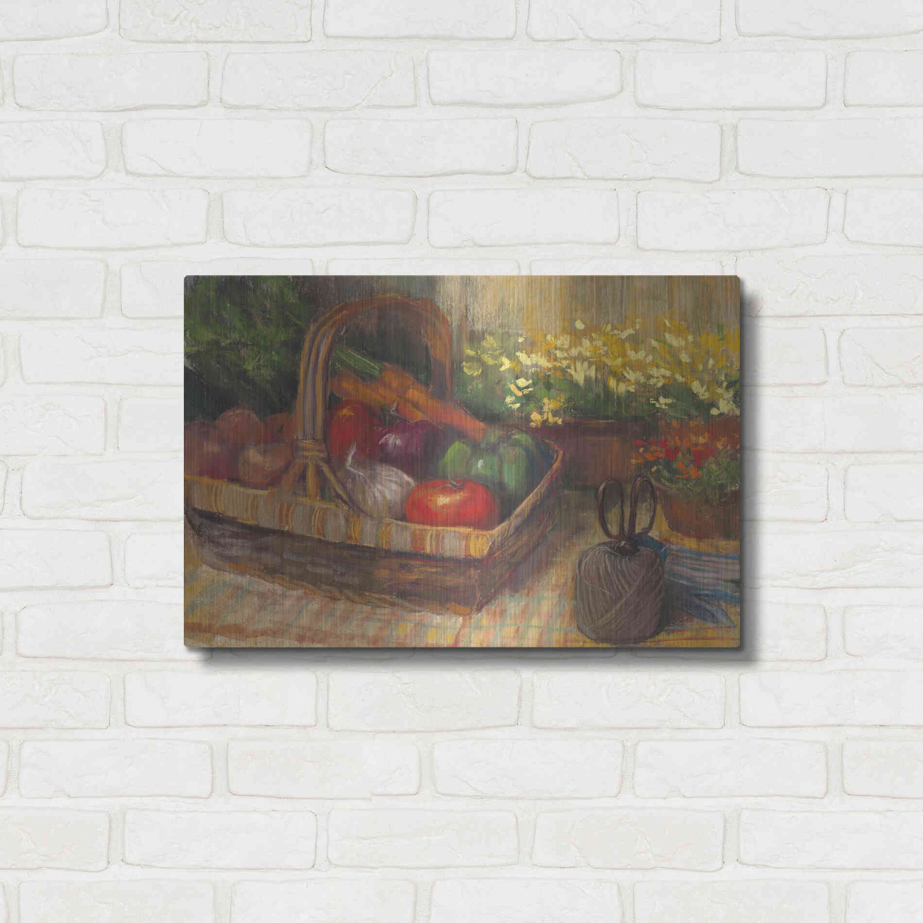 Luxe Metal Art 'Summer Produce' by Carol Rowan, Metal Wall Art,24x16
