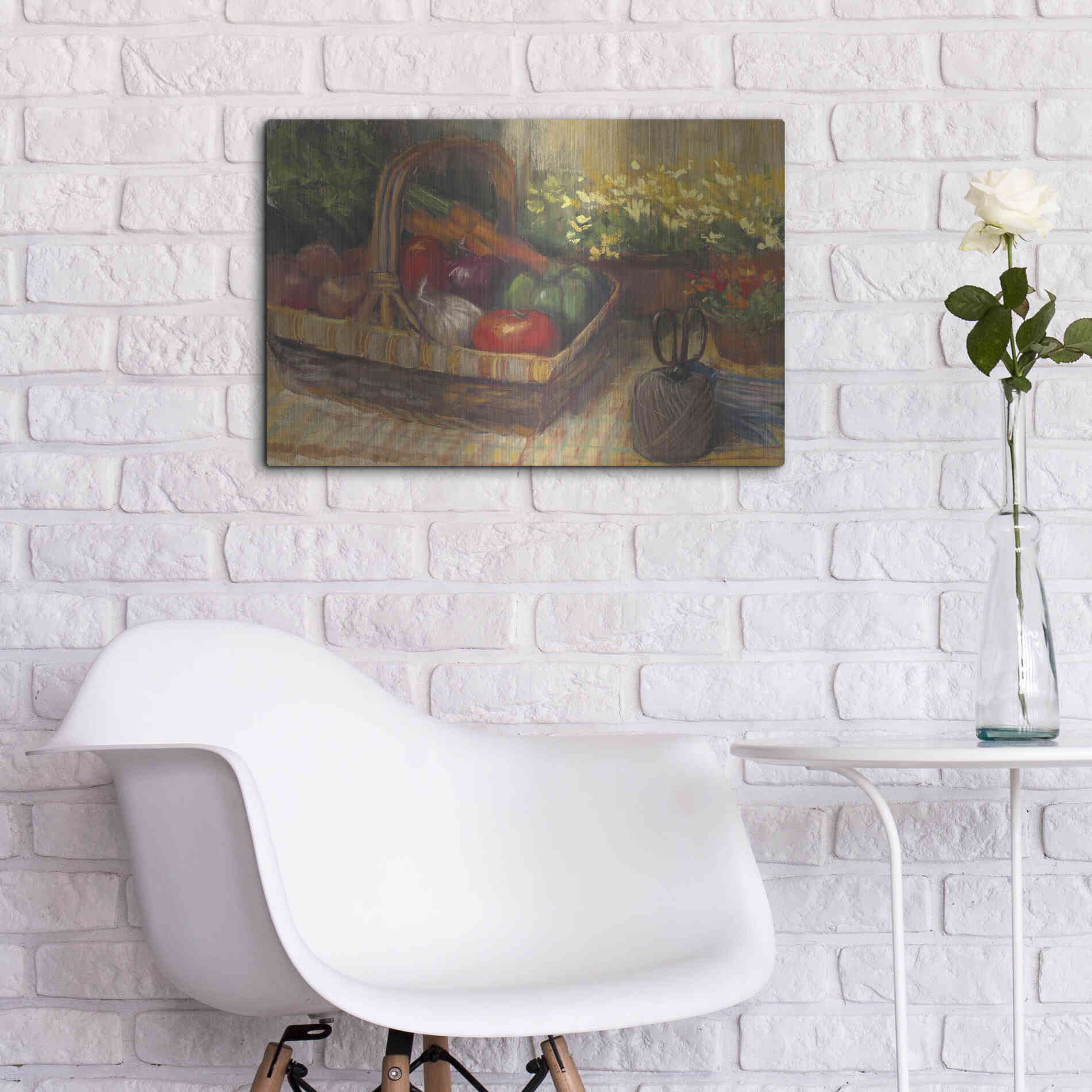 Luxe Metal Art 'Summer Produce' by Carol Rowan, Metal Wall Art,24x16