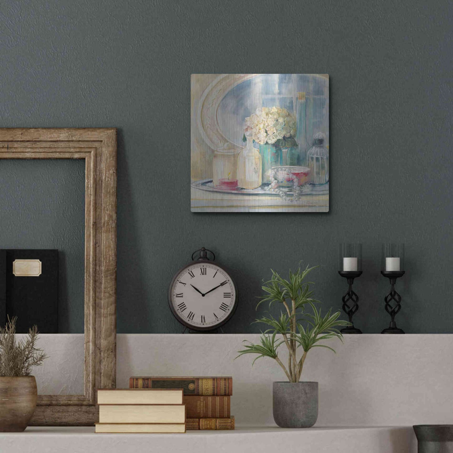 Luxe Metal Art 'Relective Moment II' by Carol Rowan, Metal Wall Art,12x12