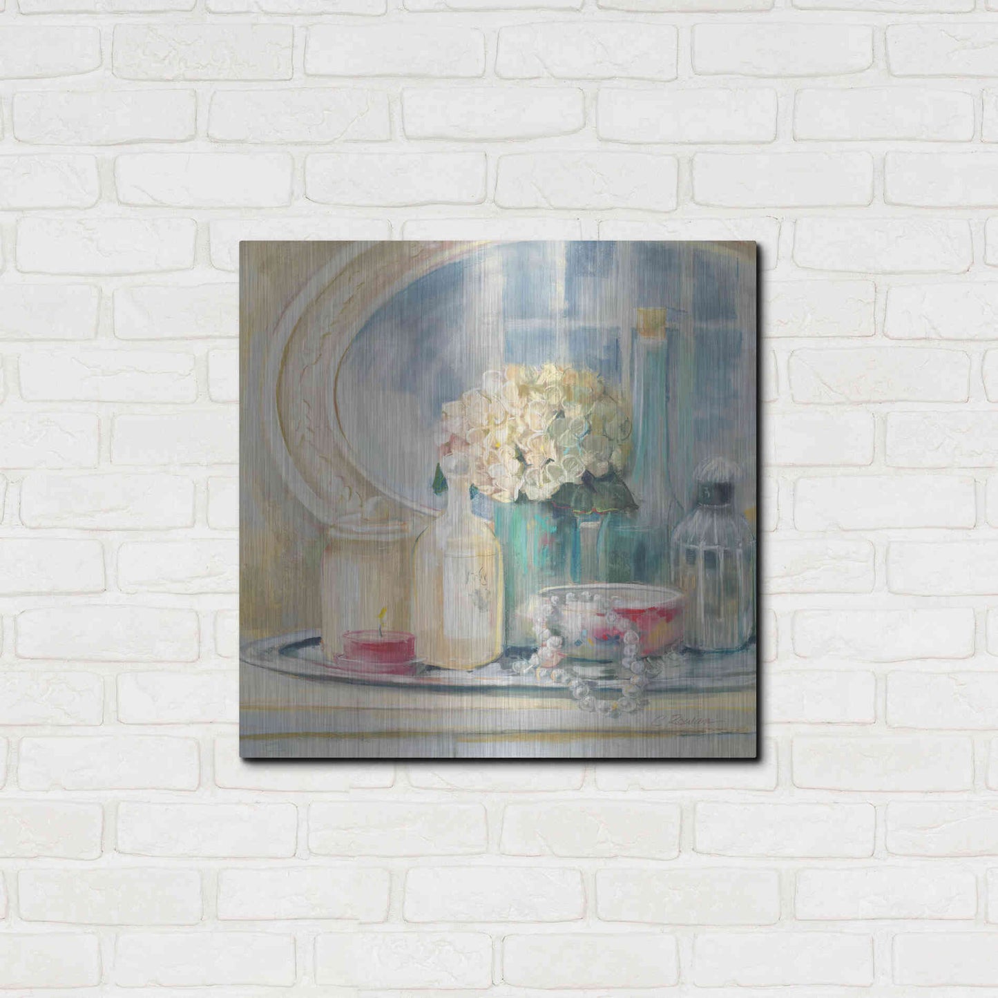 Luxe Metal Art 'Relective Moment II' by Carol Rowan, Metal Wall Art,24x24