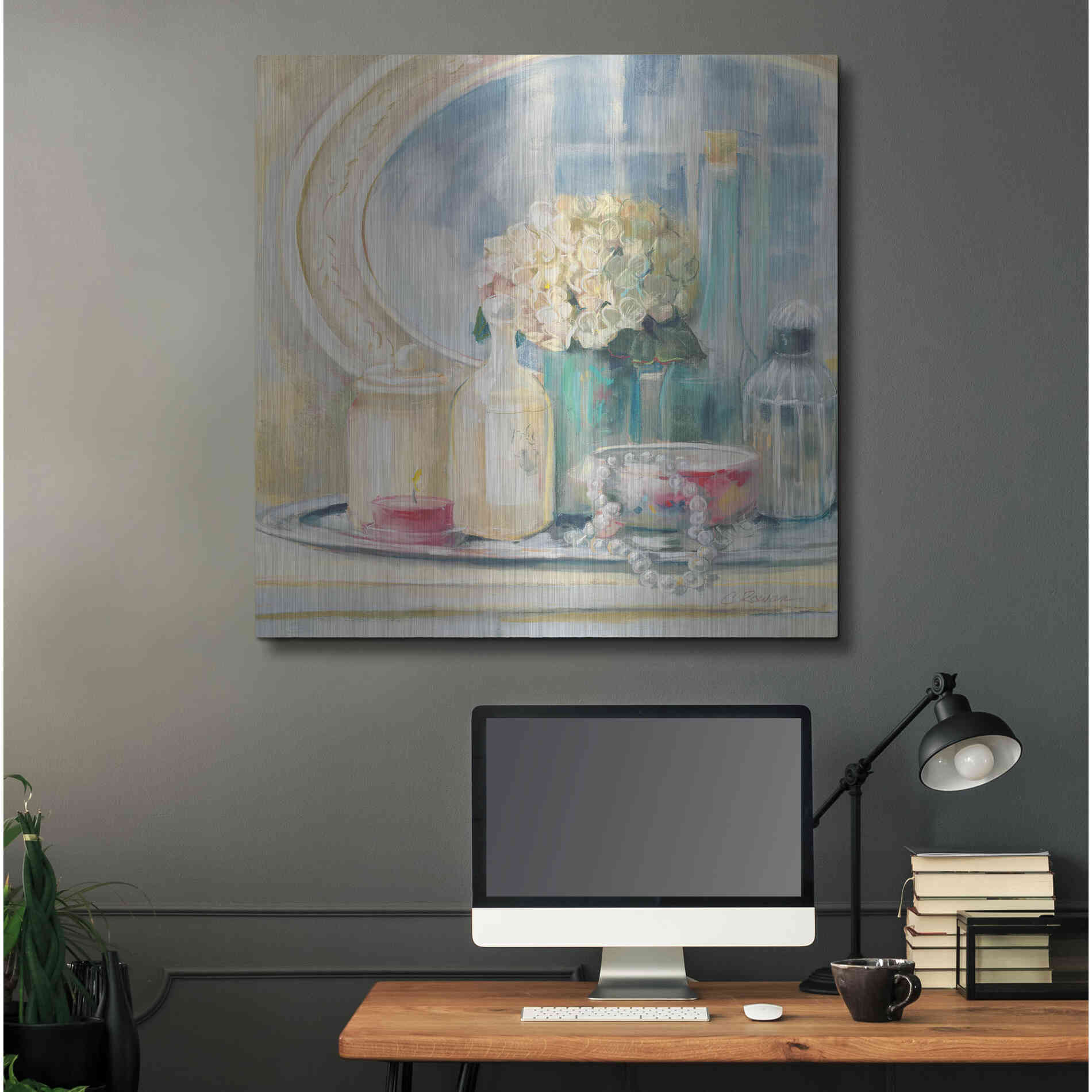 Luxe Metal Art 'Relective Moment II' by Carol Rowan, Metal Wall Art,36x36