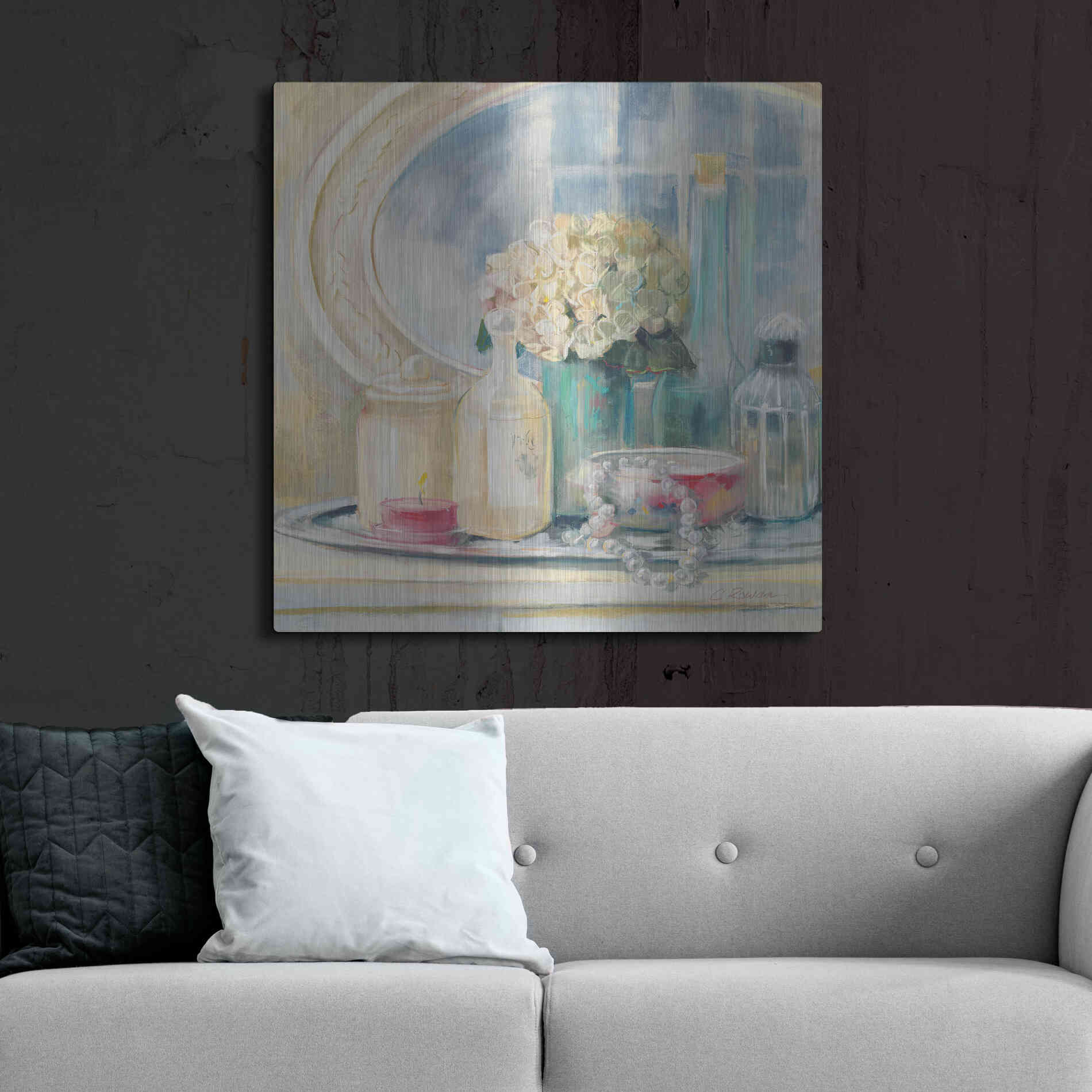 Luxe Metal Art 'Relective Moment II' by Carol Rowan, Metal Wall Art,36x36