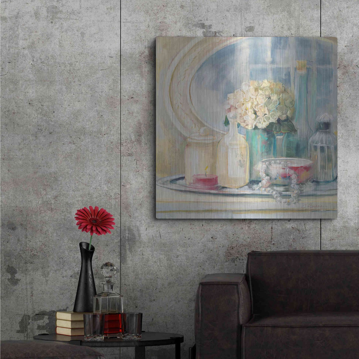 Luxe Metal Art 'Relective Moment II' by Carol Rowan, Metal Wall Art,36x36
