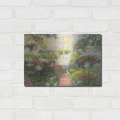 Luxe Metal Art 'Greenhouse Flowers Crop' by Carol Rowan, Metal Wall Art,16x12