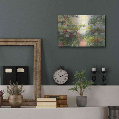 Luxe Metal Art 'Greenhouse Flowers Crop' by Carol Rowan, Metal Wall Art,16x12