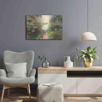 Luxe Metal Art 'Greenhouse Flowers Crop' by Carol Rowan, Metal Wall Art,24x16