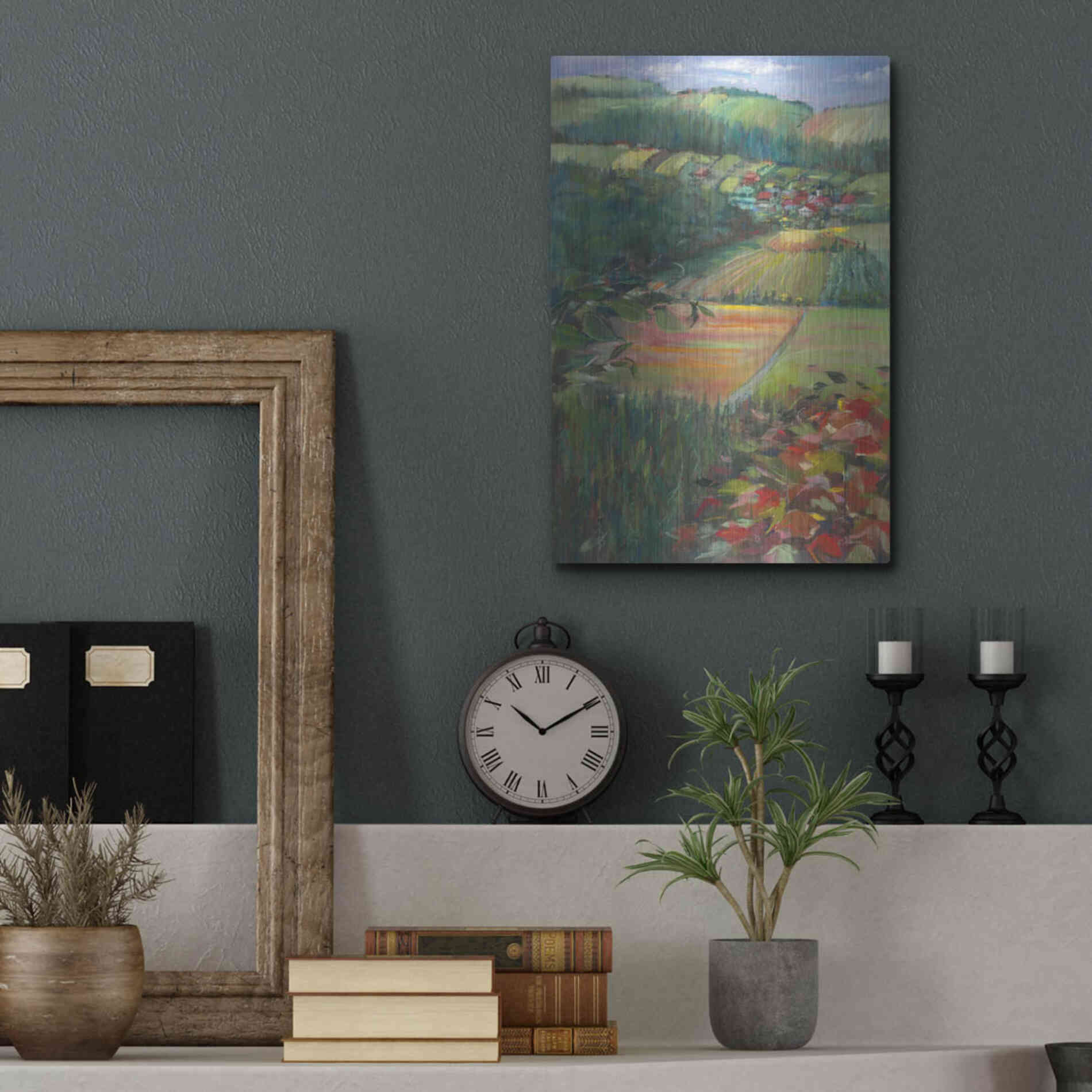 Luxe Metal Art 'Country Fields' by Carol Rowan, Metal Wall Art,12x16