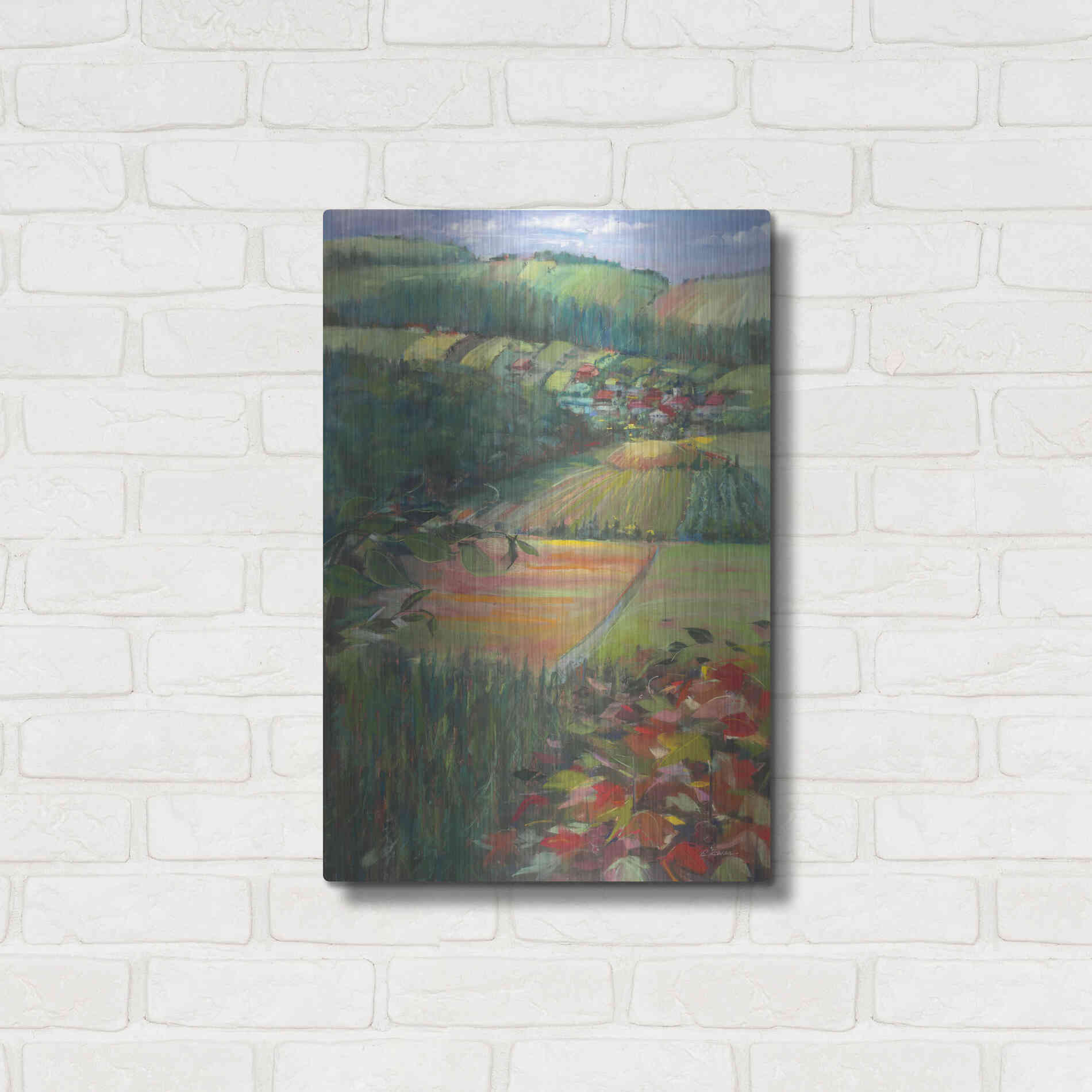 Luxe Metal Art 'Country Fields' by Carol Rowan, Metal Wall Art,16x24