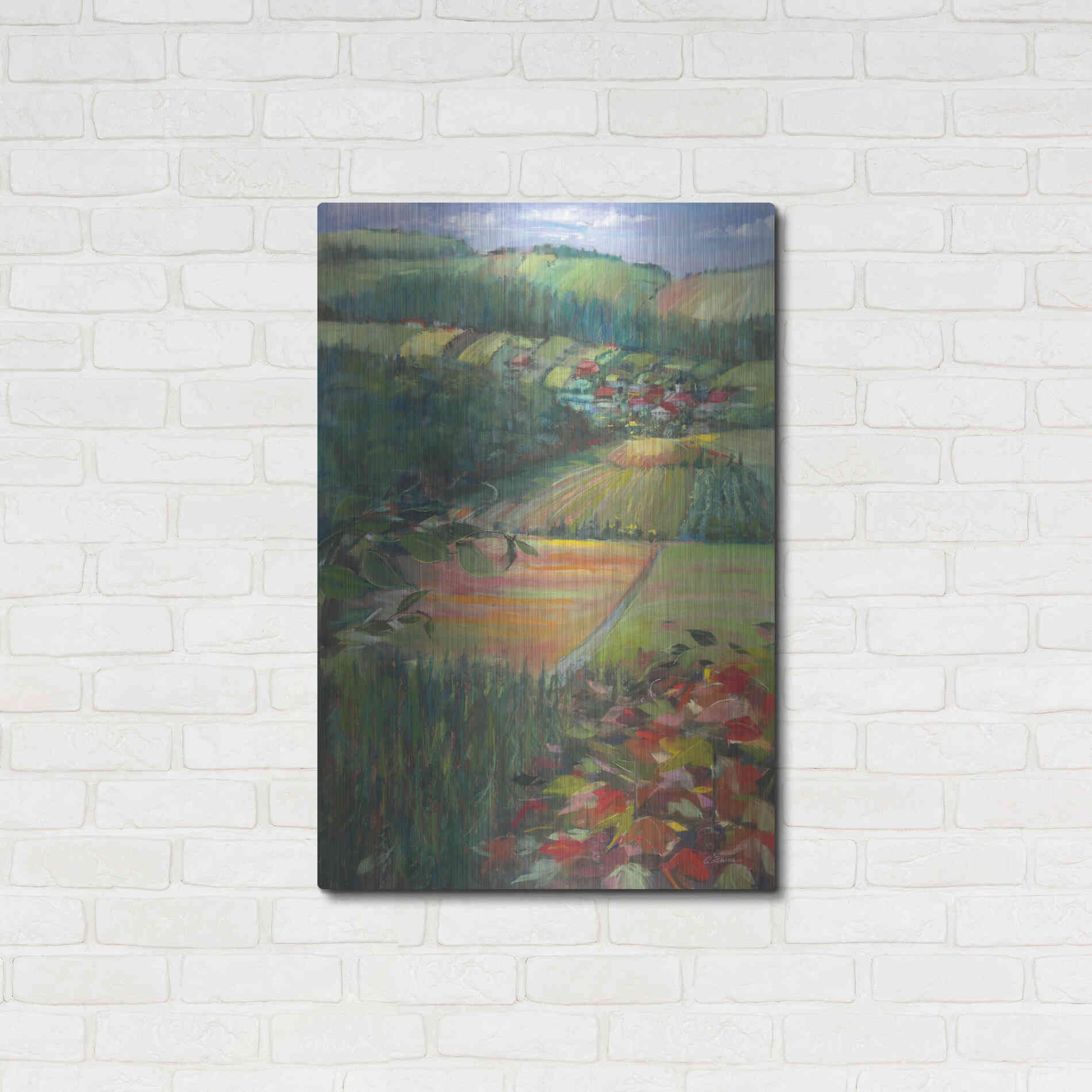 Luxe Metal Art 'Country Fields' by Carol Rowan, Metal Wall Art,24x36