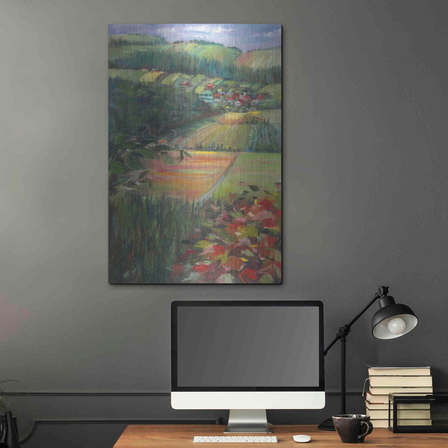 Luxe Metal Art 'Country Fields' by Carol Rowan, Metal Wall Art,24x36