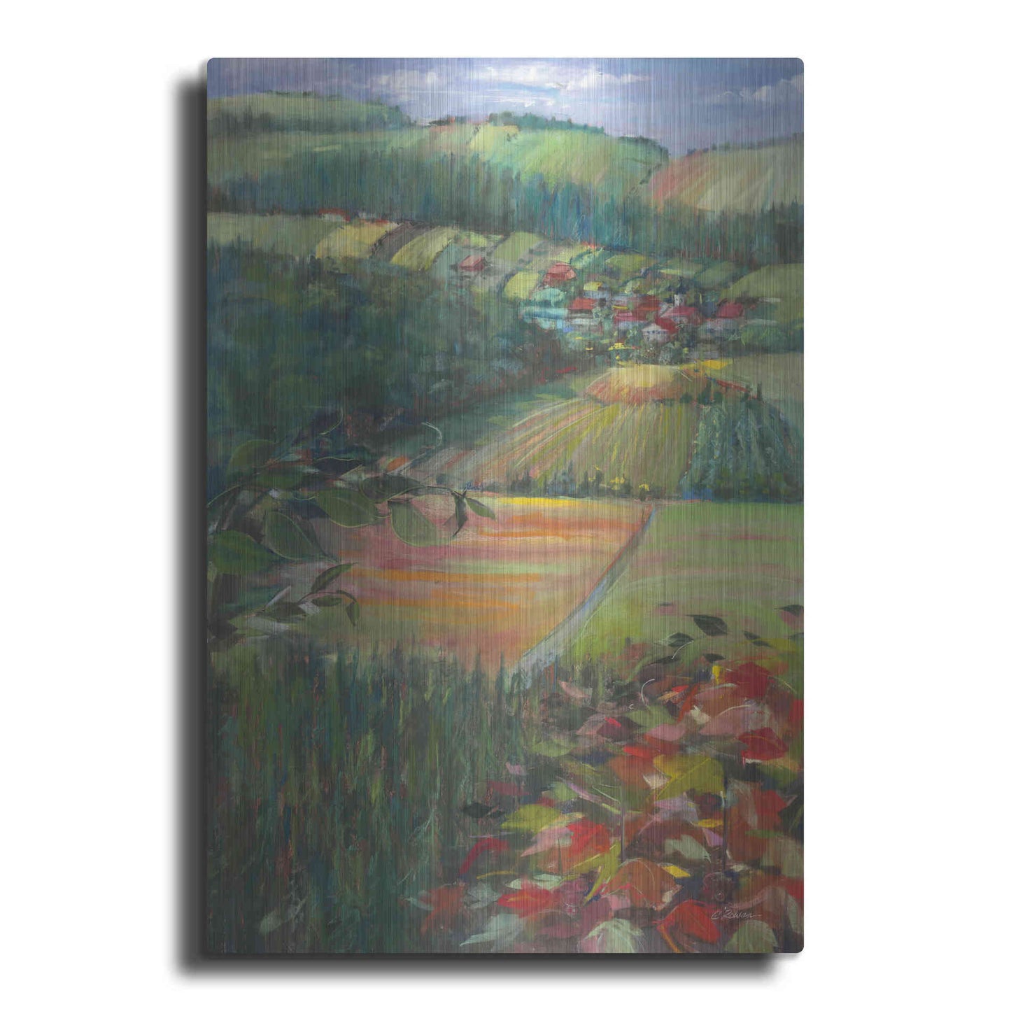 Luxe Metal Art 'Country Fields' by Carol Rowan, Metal Wall Art