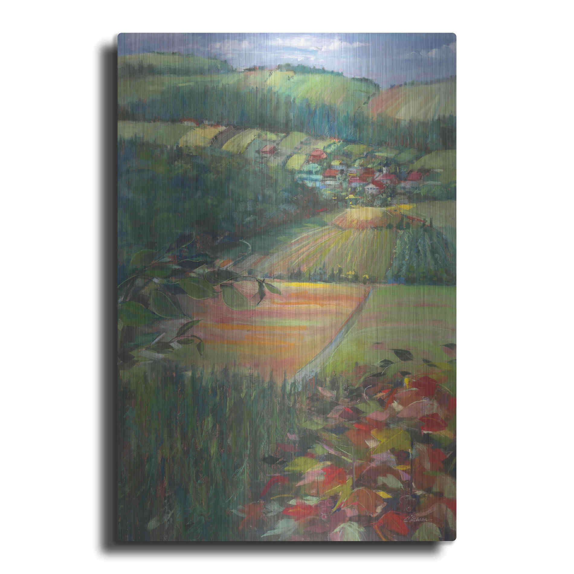 Luxe Metal Art 'Country Fields' by Carol Rowan, Metal Wall Art