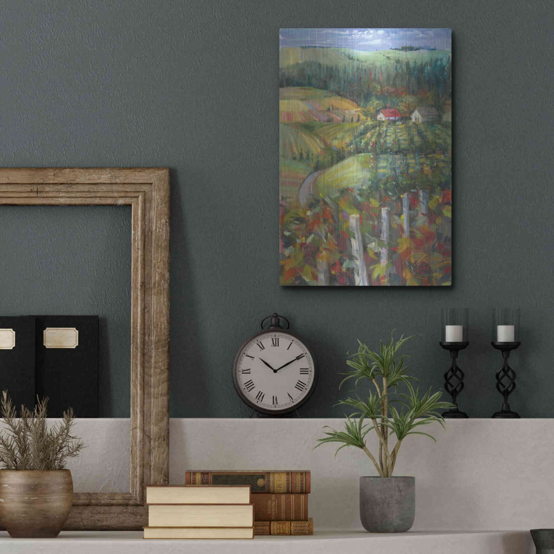 Luxe Metal Art 'Quiet Farm Field' by Carol Rowan, Metal Wall Art,12x16