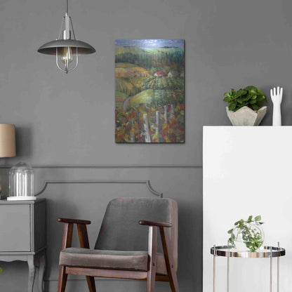 Luxe Metal Art 'Quiet Farm Field' by Carol Rowan, Metal Wall Art,16x24