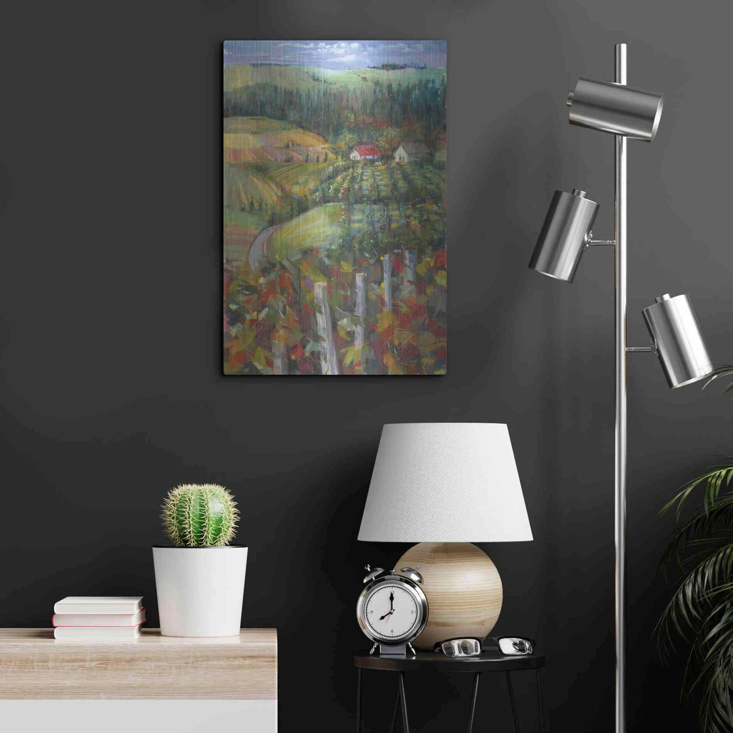 Luxe Metal Art 'Quiet Farm Field' by Carol Rowan, Metal Wall Art,16x24