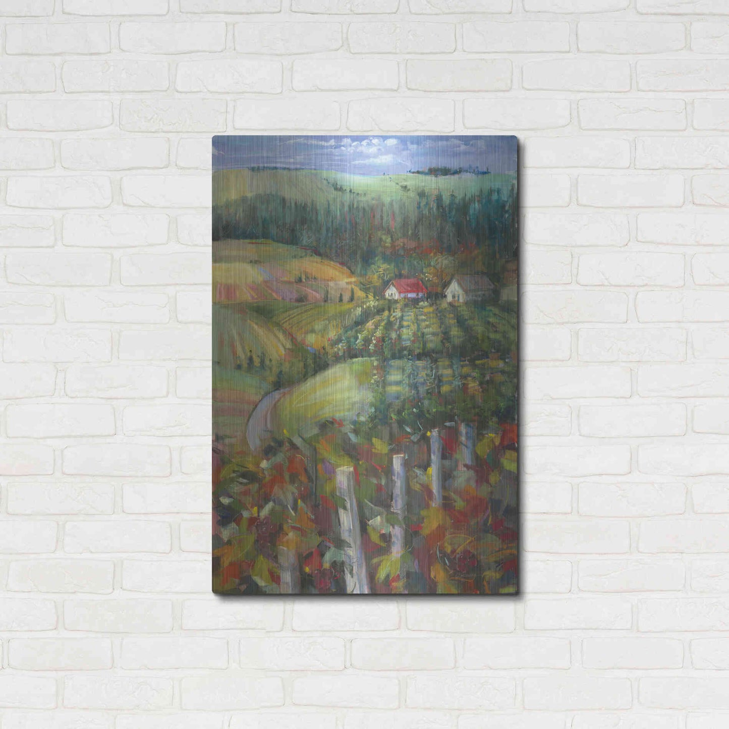 Luxe Metal Art 'Quiet Farm Field' by Carol Rowan, Metal Wall Art,24x36