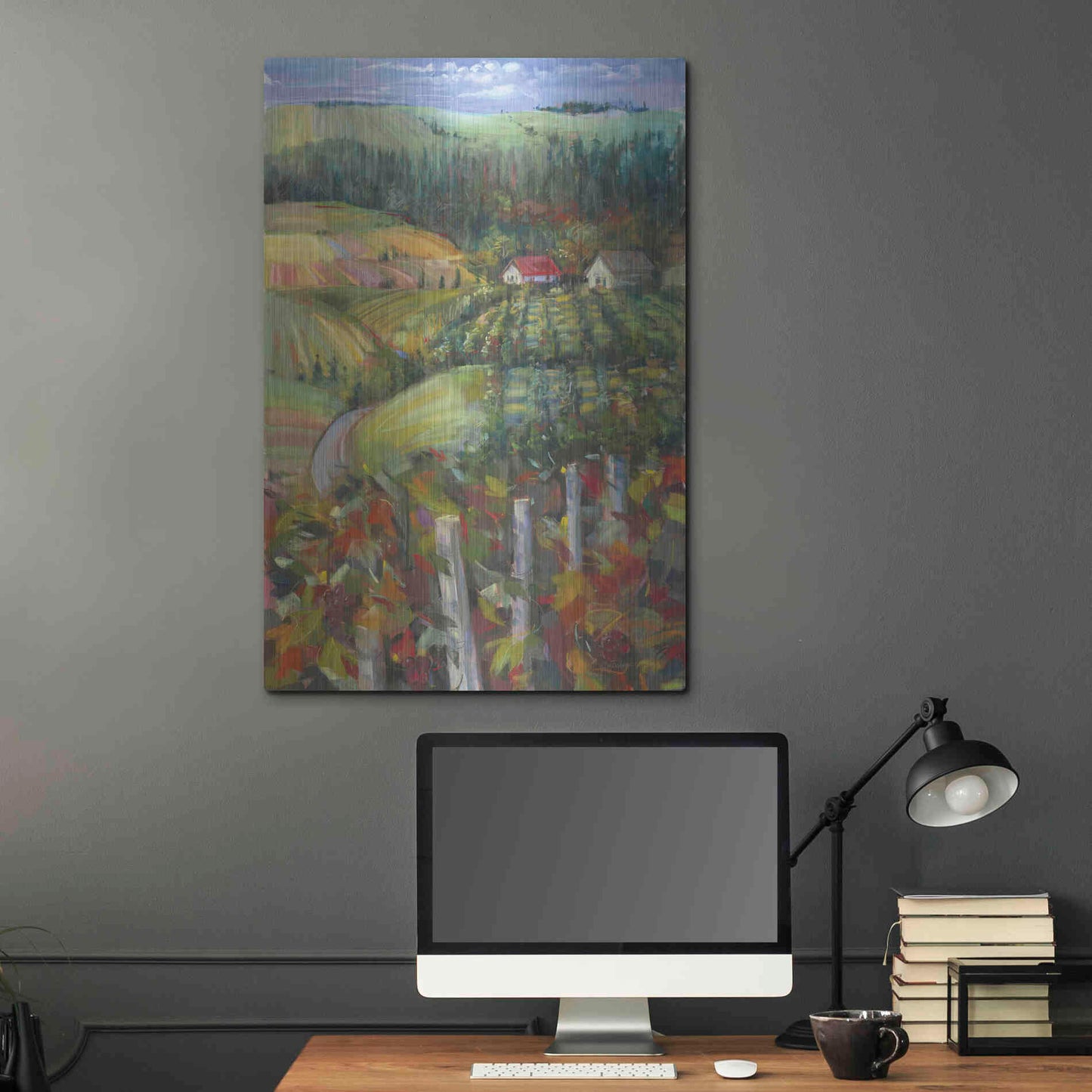 Luxe Metal Art 'Quiet Farm Field' by Carol Rowan, Metal Wall Art,24x36