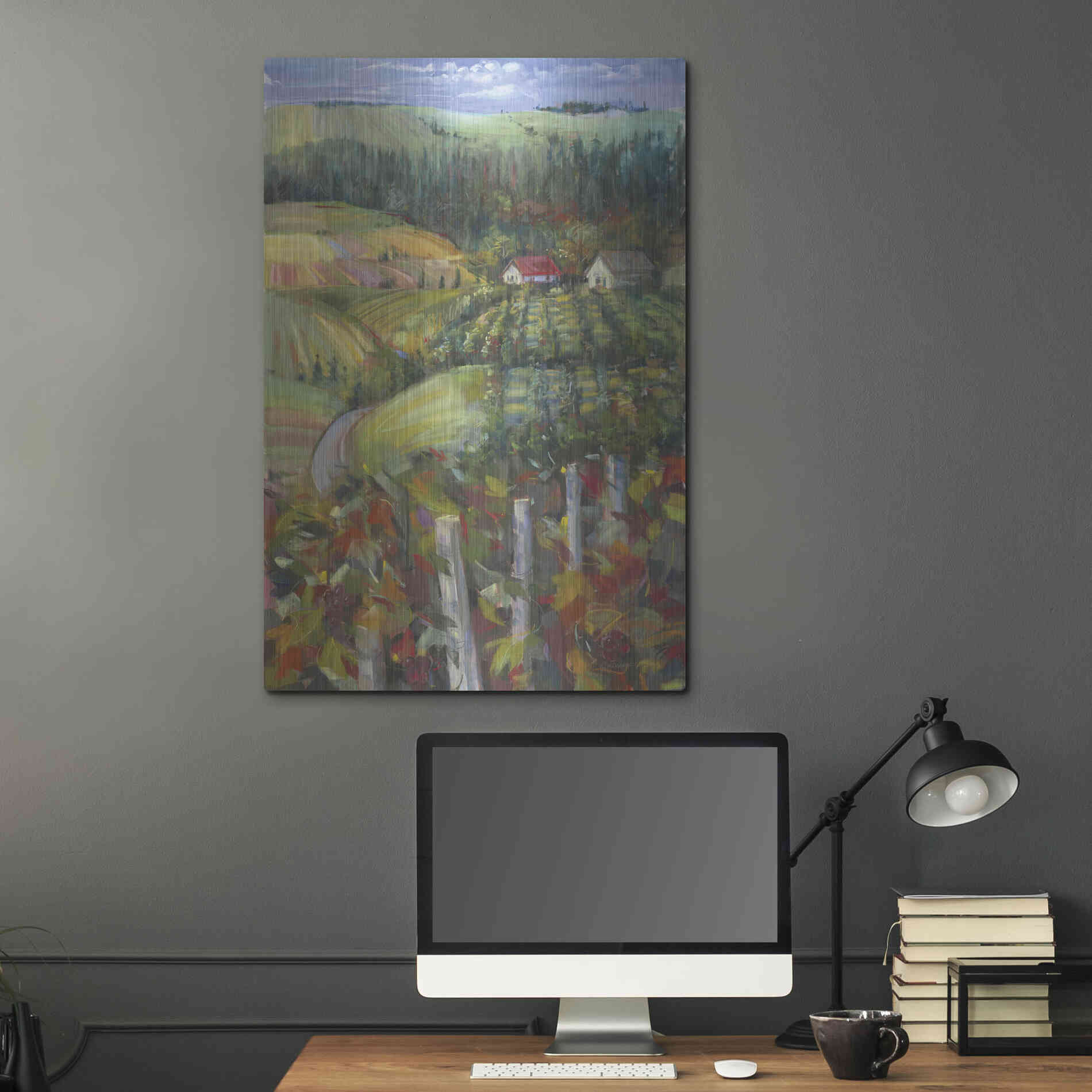 Luxe Metal Art 'Quiet Farm Field' by Carol Rowan, Metal Wall Art,24x36