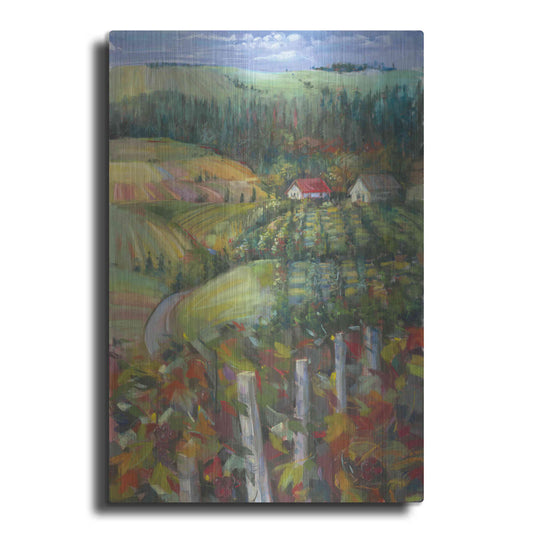 Luxe Metal Art 'Quiet Farm Field' by Carol Rowan, Metal Wall Art