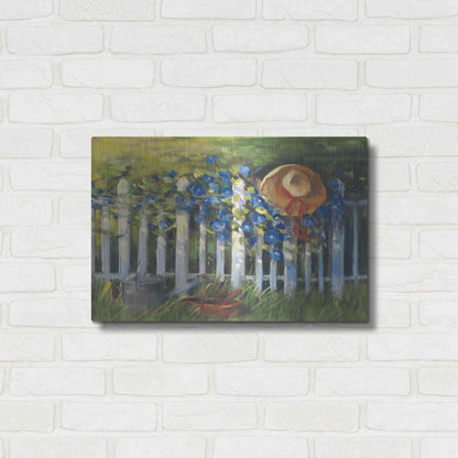 Luxe Metal Art 'Morning Glories On The Fence' by Carol Rowan, Metal Wall Art,24x16