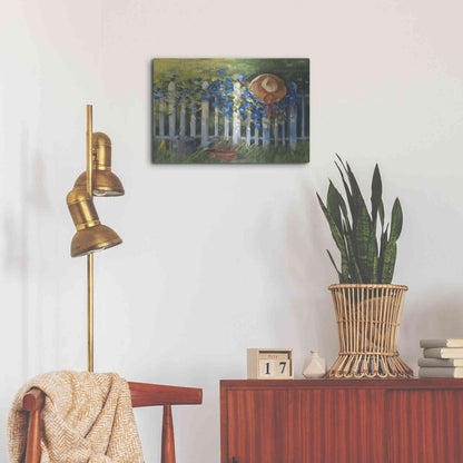 Luxe Metal Art 'Morning Glories On The Fence' by Carol Rowan, Metal Wall Art,24x16