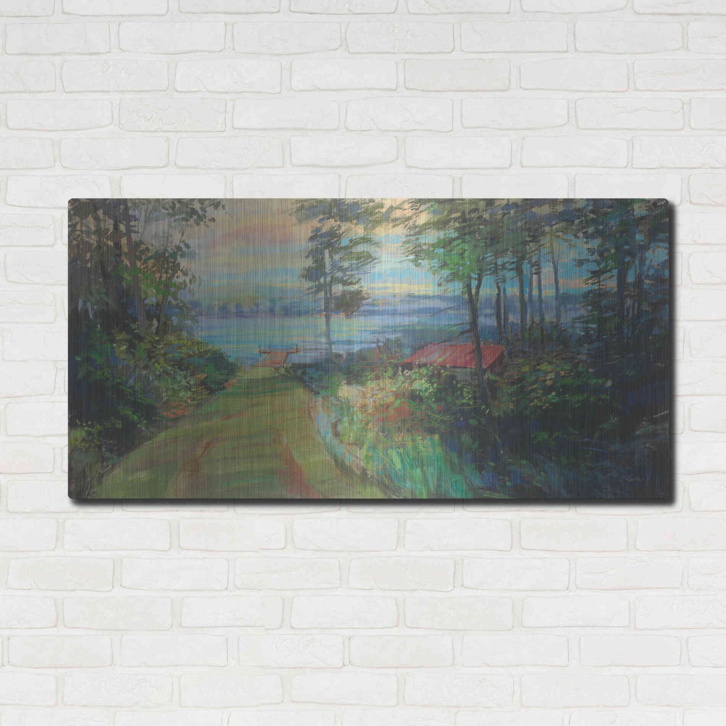 Luxe Metal Art 'Collins Lake' by Carol Rowan, Metal Wall Art,48x24