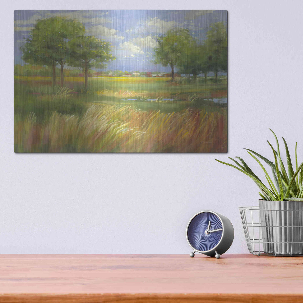 Luxe Metal Art 'Dawn By The Brook' by Carol Rowan, Metal Wall Art,16x12