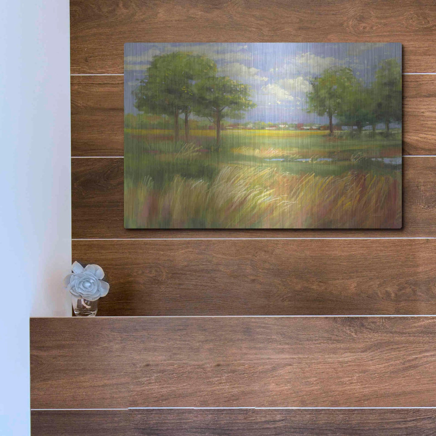 Luxe Metal Art 'Dawn By The Brook' by Carol Rowan, Metal Wall Art,16x12