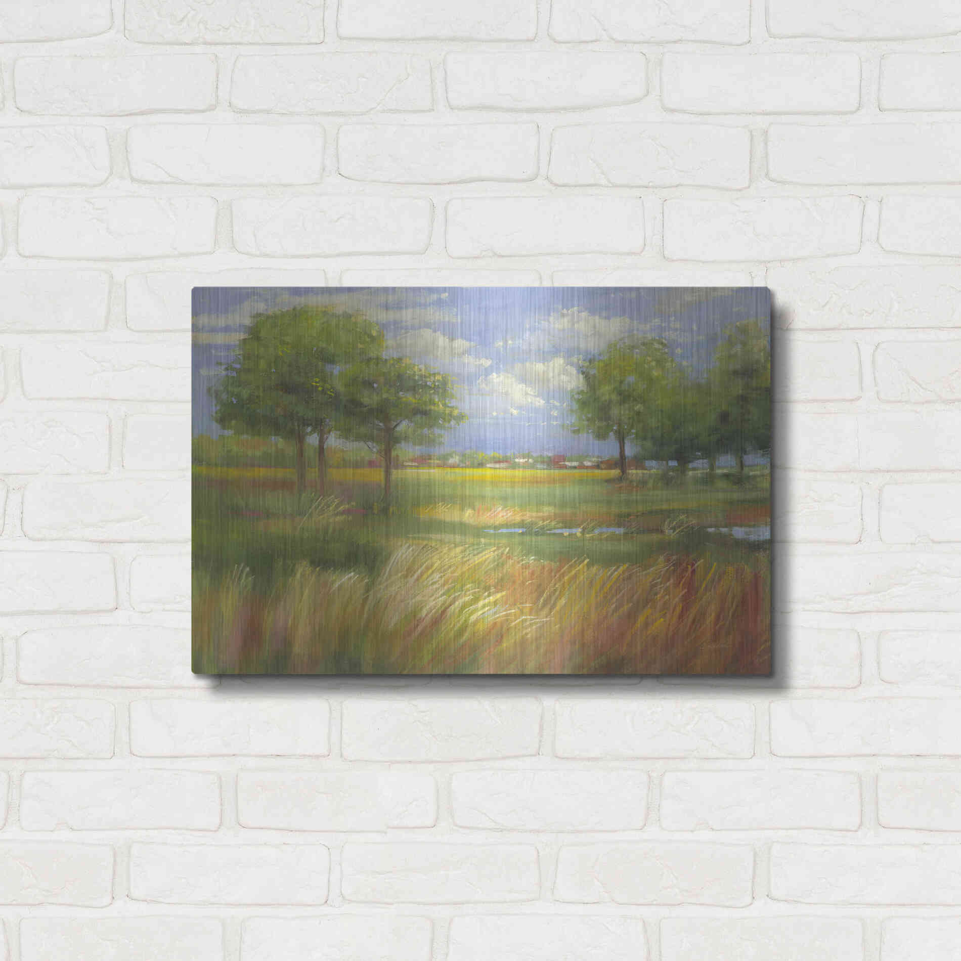 Luxe Metal Art 'Dawn By The Brook' by Carol Rowan, Metal Wall Art,24x16