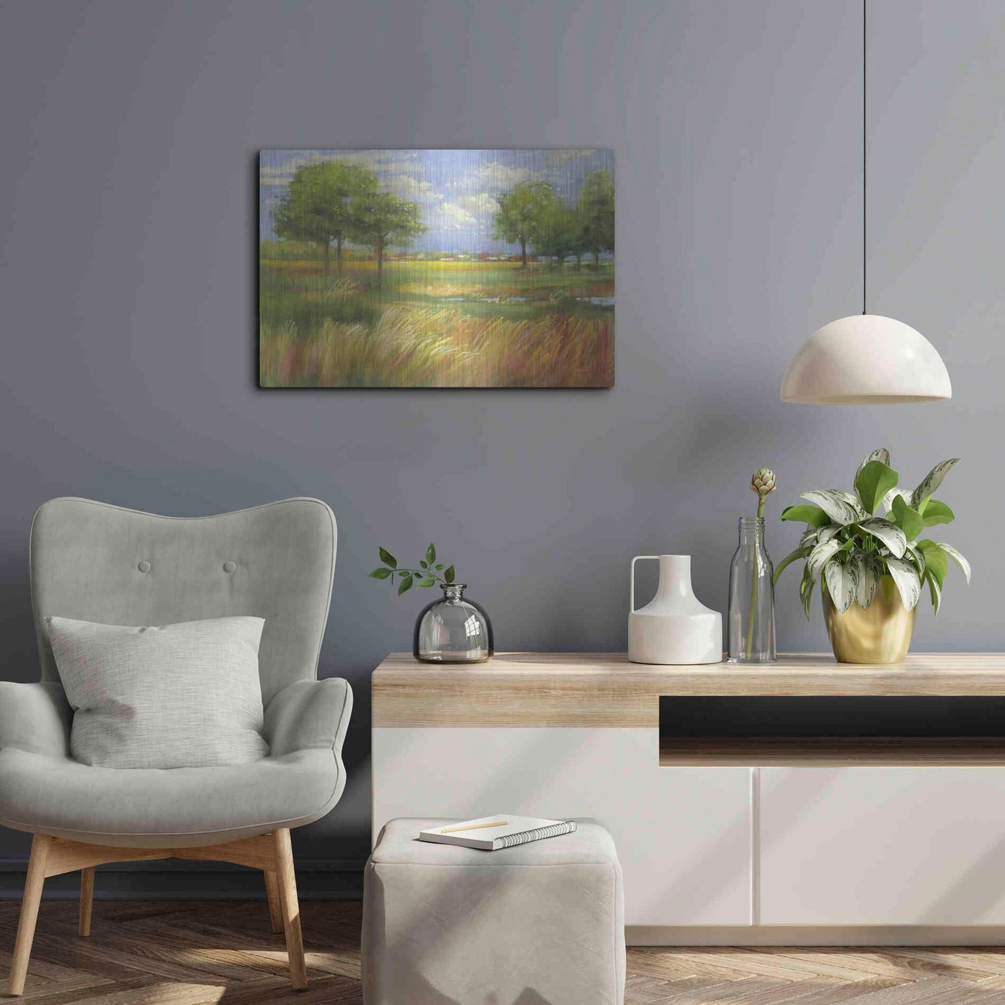 Luxe Metal Art 'Dawn By The Brook' by Carol Rowan, Metal Wall Art,24x16