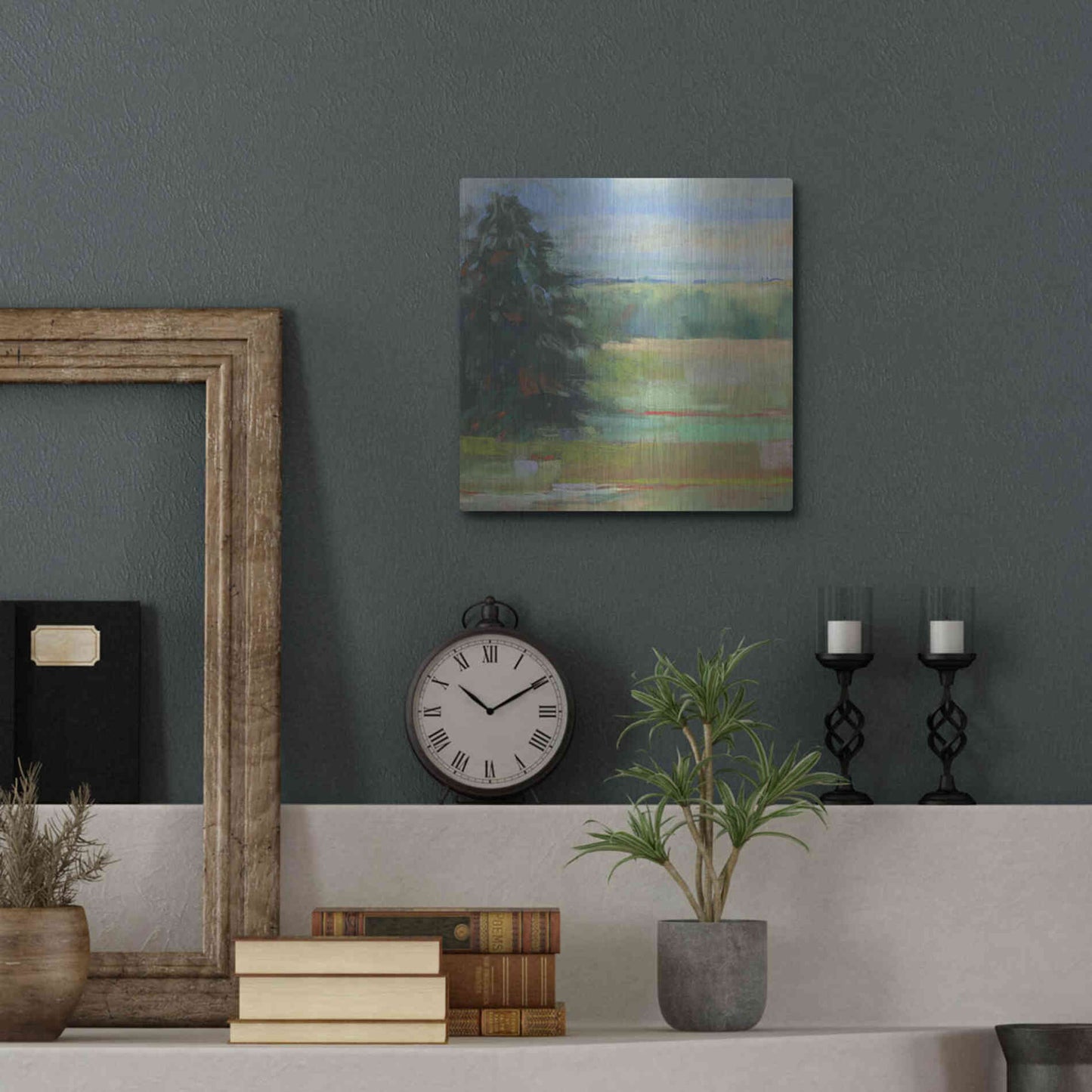 Luxe Metal Art 'Abstract Field I' by Carol Rowan, Metal Wall Art,12x12