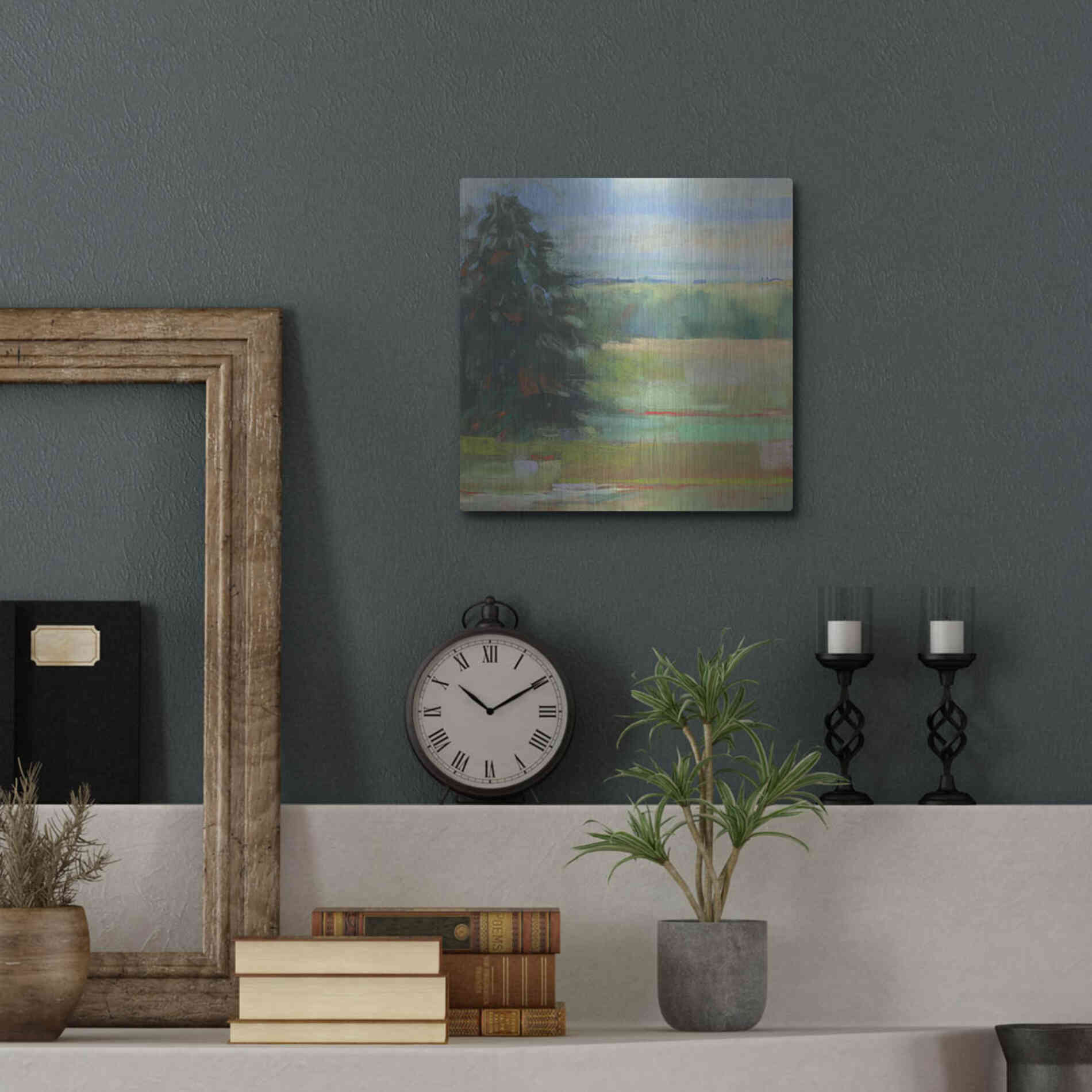 Luxe Metal Art 'Abstract Field I' by Carol Rowan, Metal Wall Art,12x12