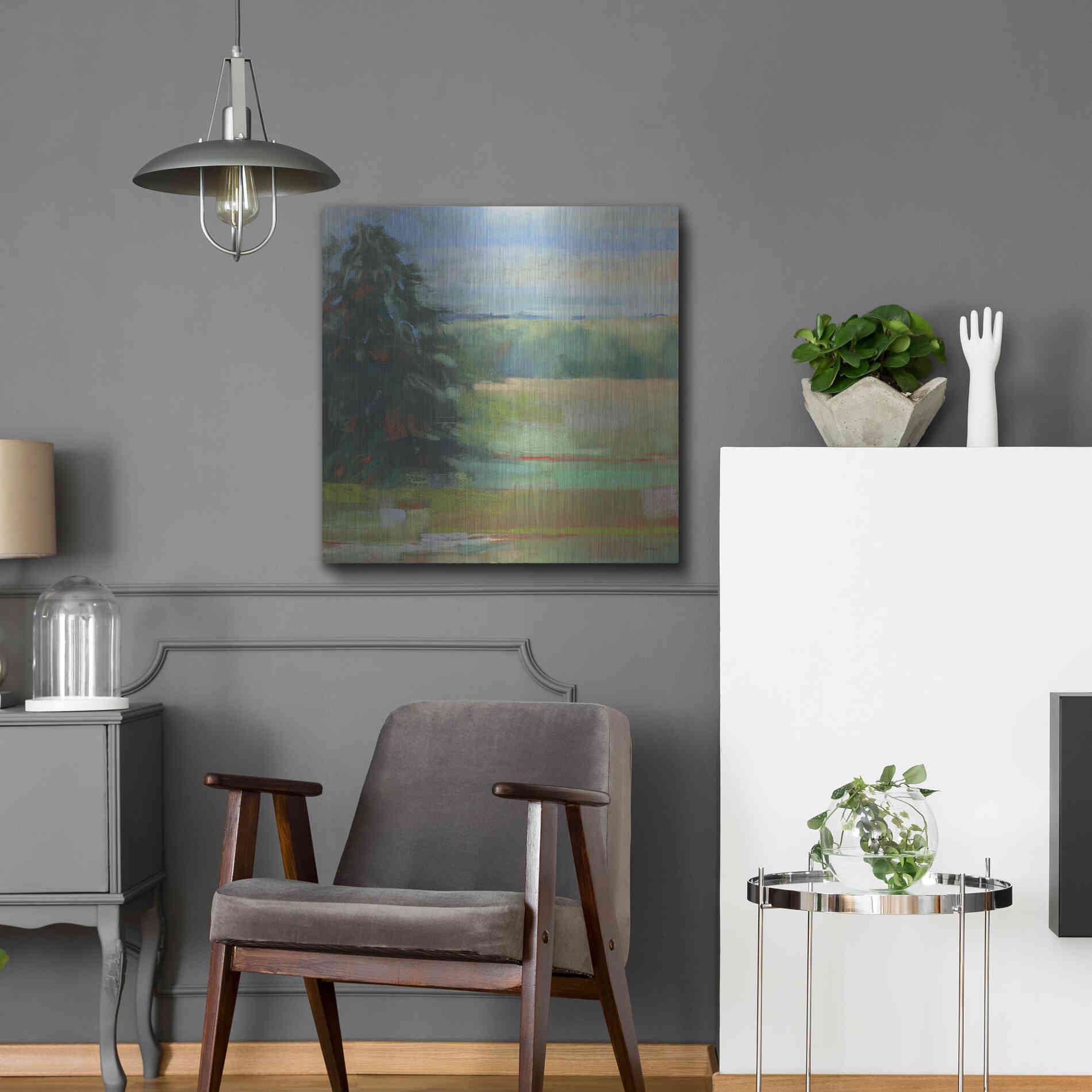 Luxe Metal Art 'Abstract Field I' by Carol Rowan, Metal Wall Art,24x24