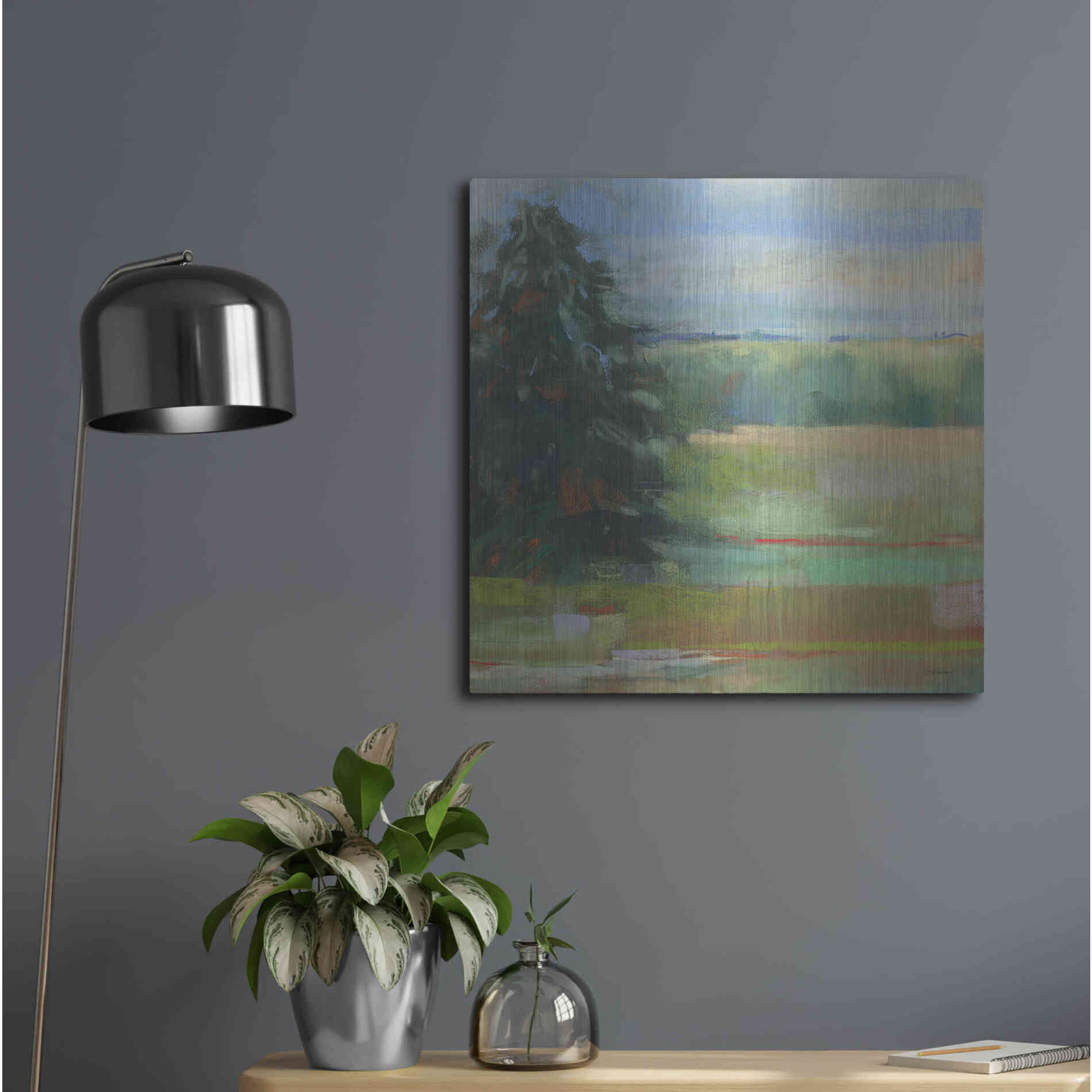 Luxe Metal Art 'Abstract Field I' by Carol Rowan, Metal Wall Art,24x24