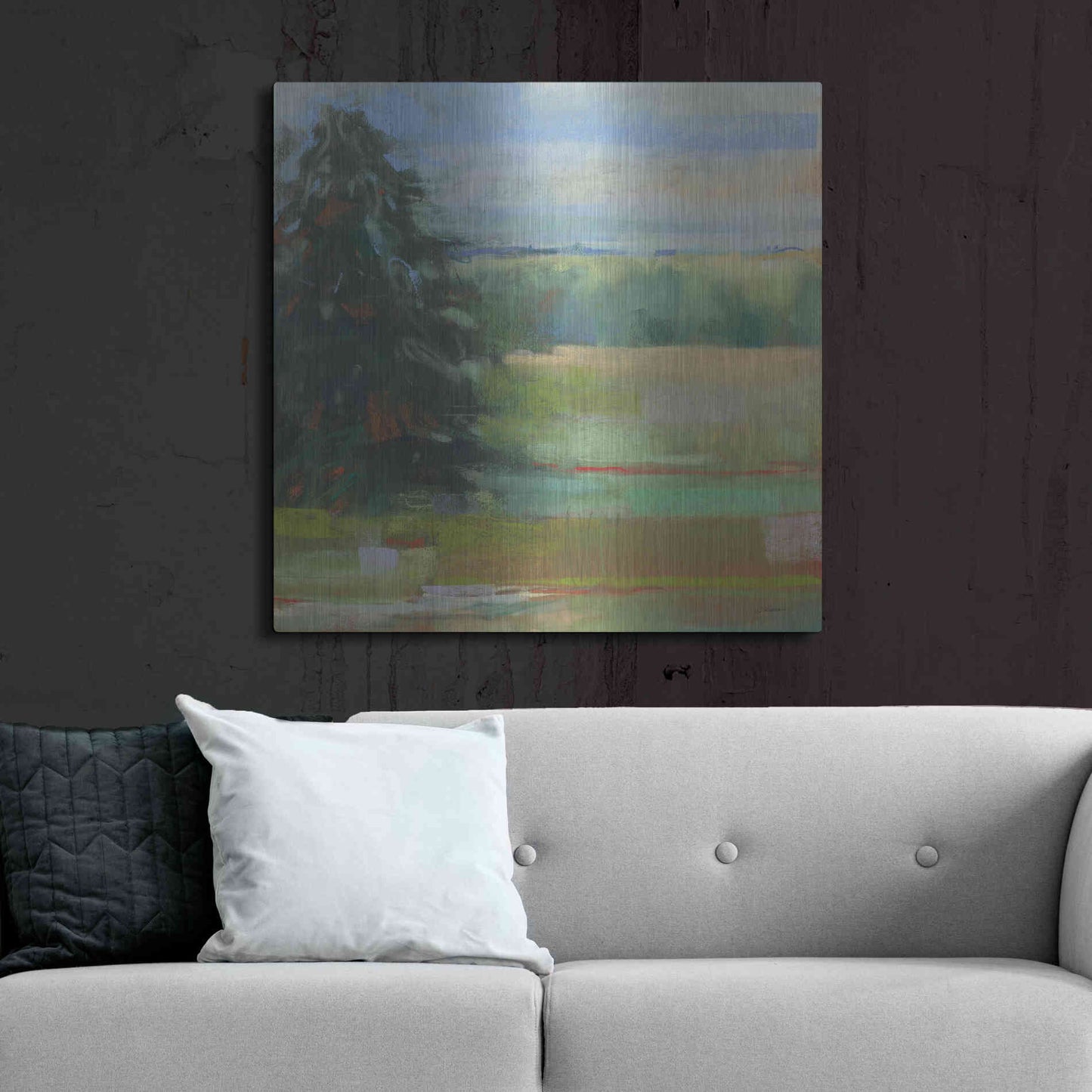 Luxe Metal Art 'Abstract Field I' by Carol Rowan, Metal Wall Art,36x36